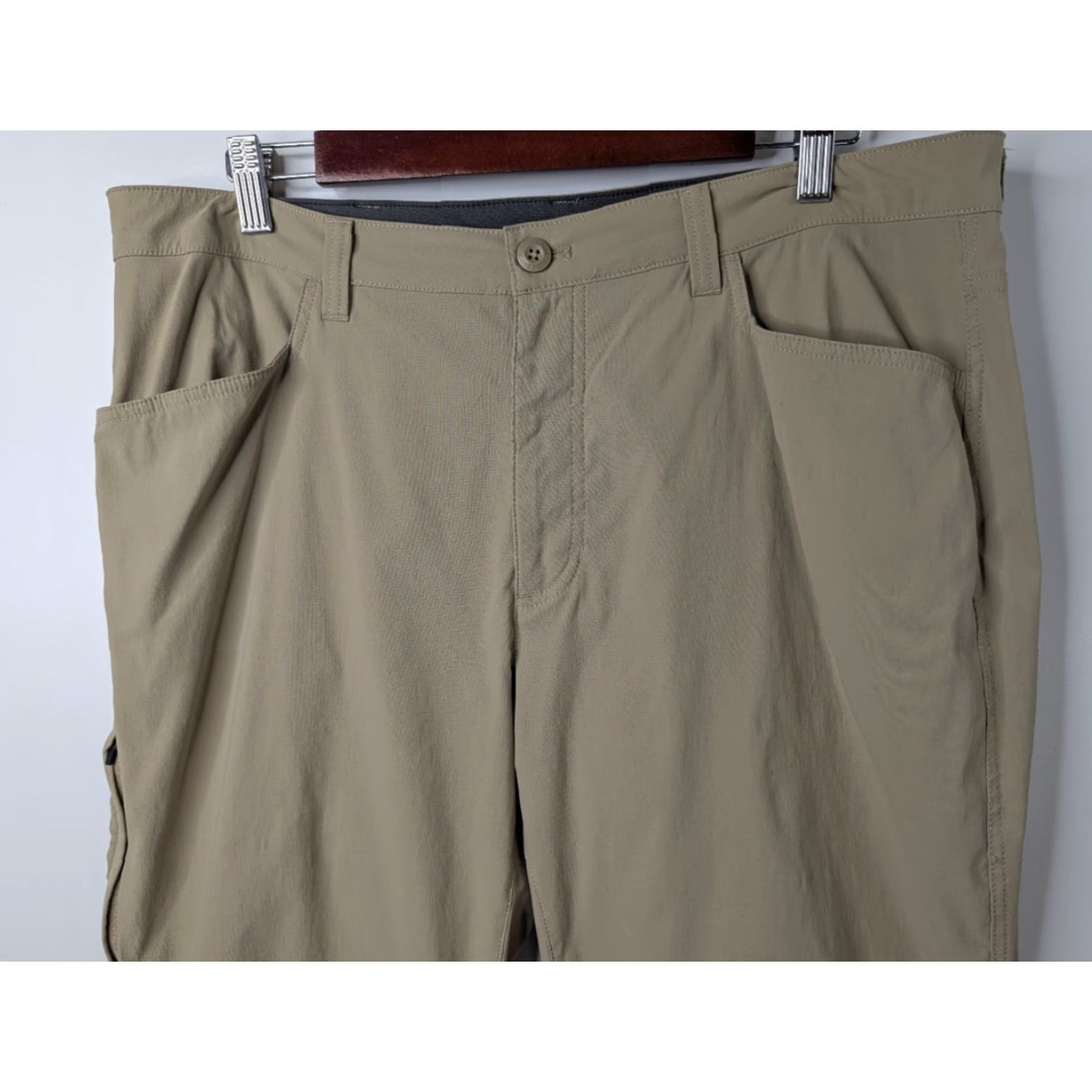 Eddie Bauer EDDIE BAUER Men’s Tech Pants Sz 36x32 Beige Nylon Stretch Outdoor Hiking Fishing Size US 36 / EU 52 - 2 Thumbnail
