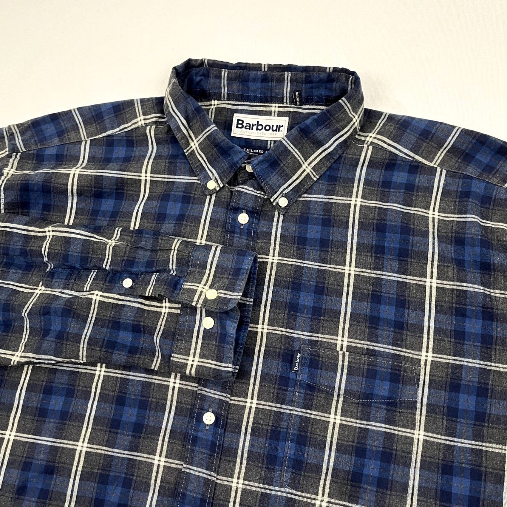 Barbour Barbour Endsleigh Shirt Mens XL Blue Highland Check Button-Down Flannel Casual Vintage: No Size US XL / EU 56 / 4 - 2 Thumbnail
