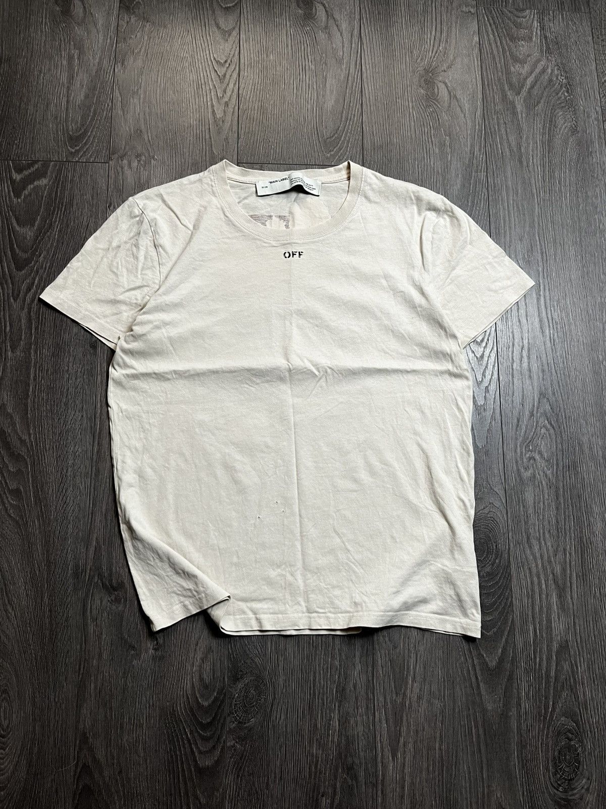 Off-White Off-White Floral Arrows Logo T-Shirt Cream/Beige Size L / US 10 / IT 46 - 6 Thumbnail