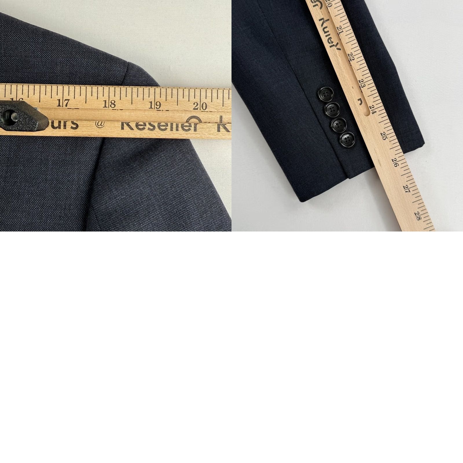 J.Crew J.CREW Blazer Mens 40L Long Wool Blue Navy Solid Tweed Button Wool Coat Sport Coat Size 40R - 9 Thumbnail