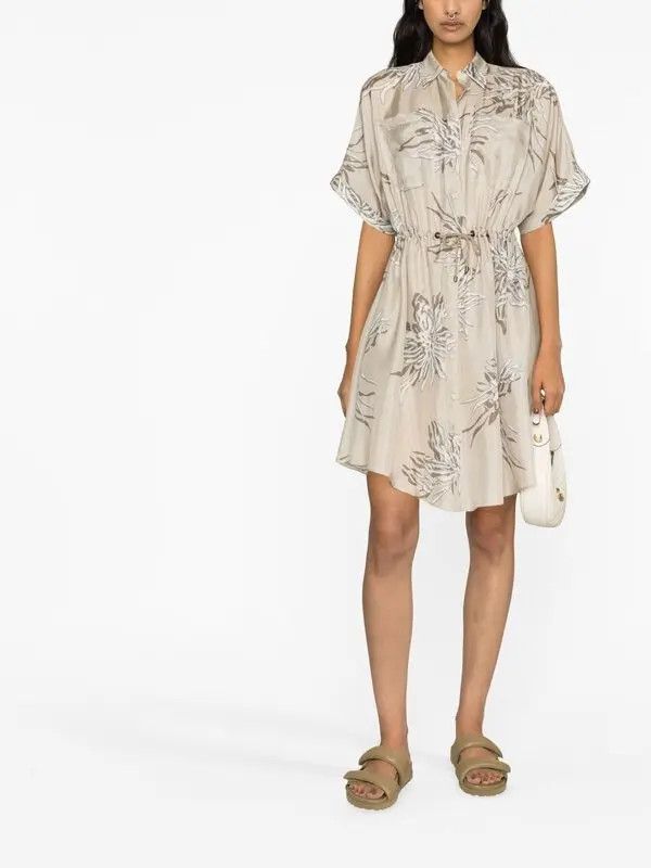 Brunello Cucinelli o1y0725 Mini Dress in Multicolor Size XXL / US 16-18 / IT 52-54 - 2 Thumbnail