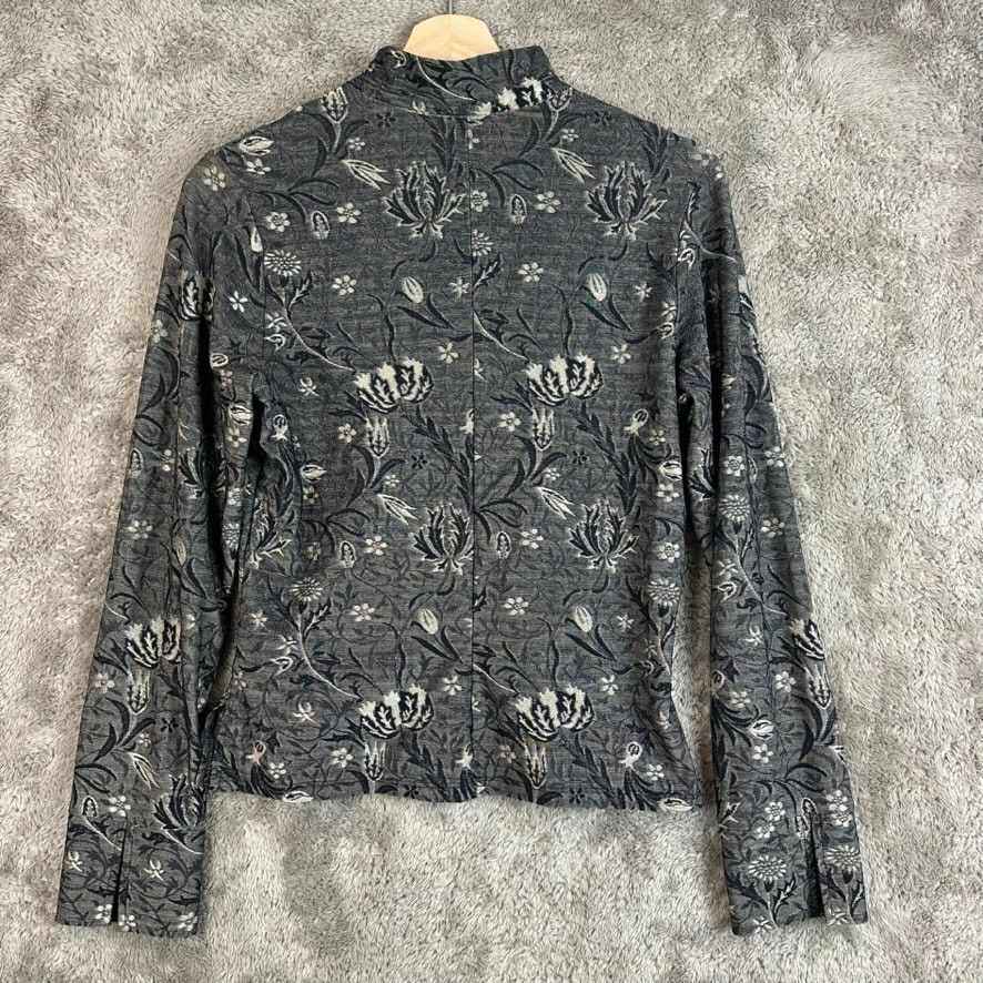Other Hanky Panky Gray Floral Jacket Full Zip Long Sleeve Top M Size M / US 6-8 / IT 42-44 - 2 Thumbnail