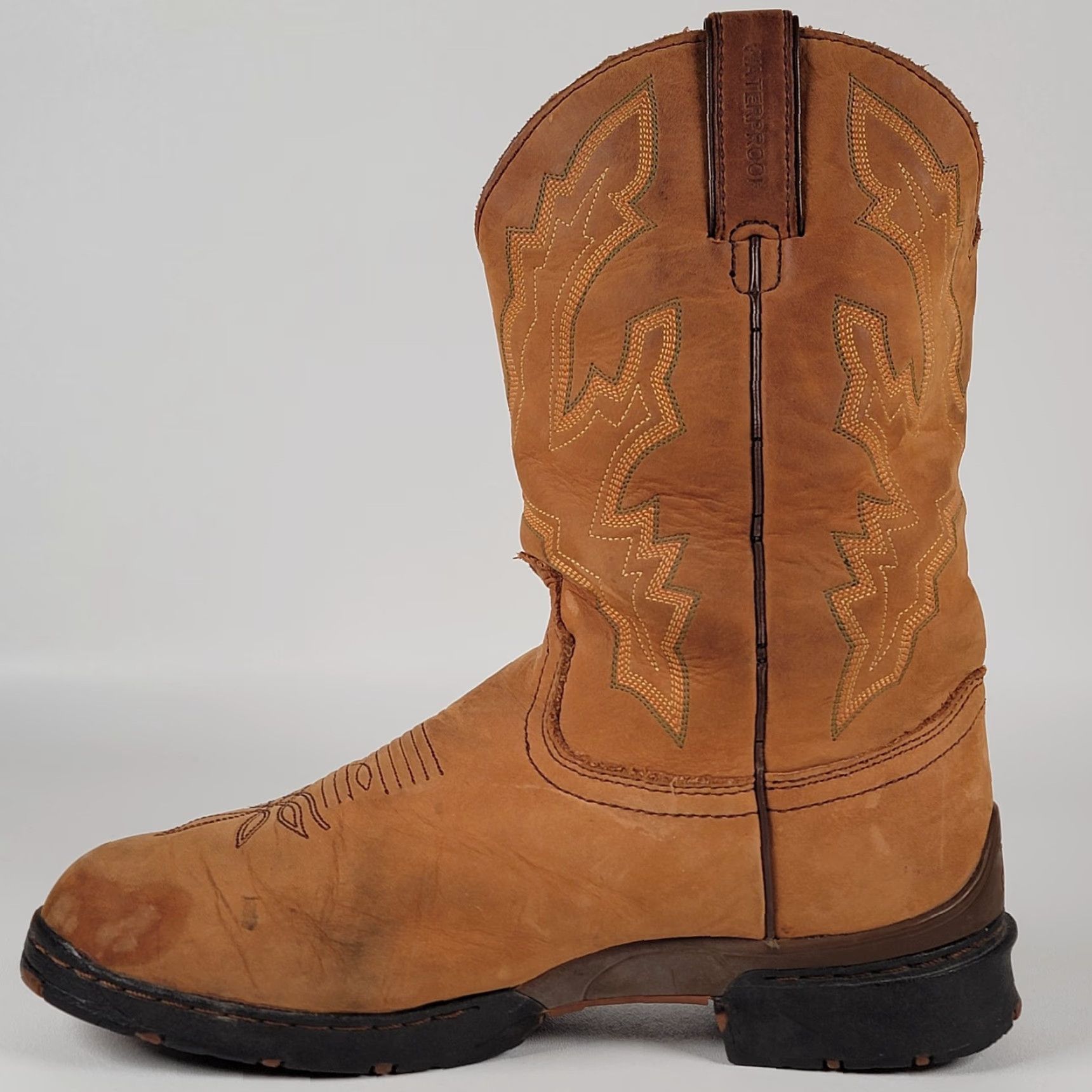 Justin Boots Justin Boots Western Boots L9017 Brown Leather Roper Women's 9 B Shaft Mid-Calf Pull On Block Heel Casual 3 Season Western Theme Size US 9 / IT 39 - 5 Thumbnail