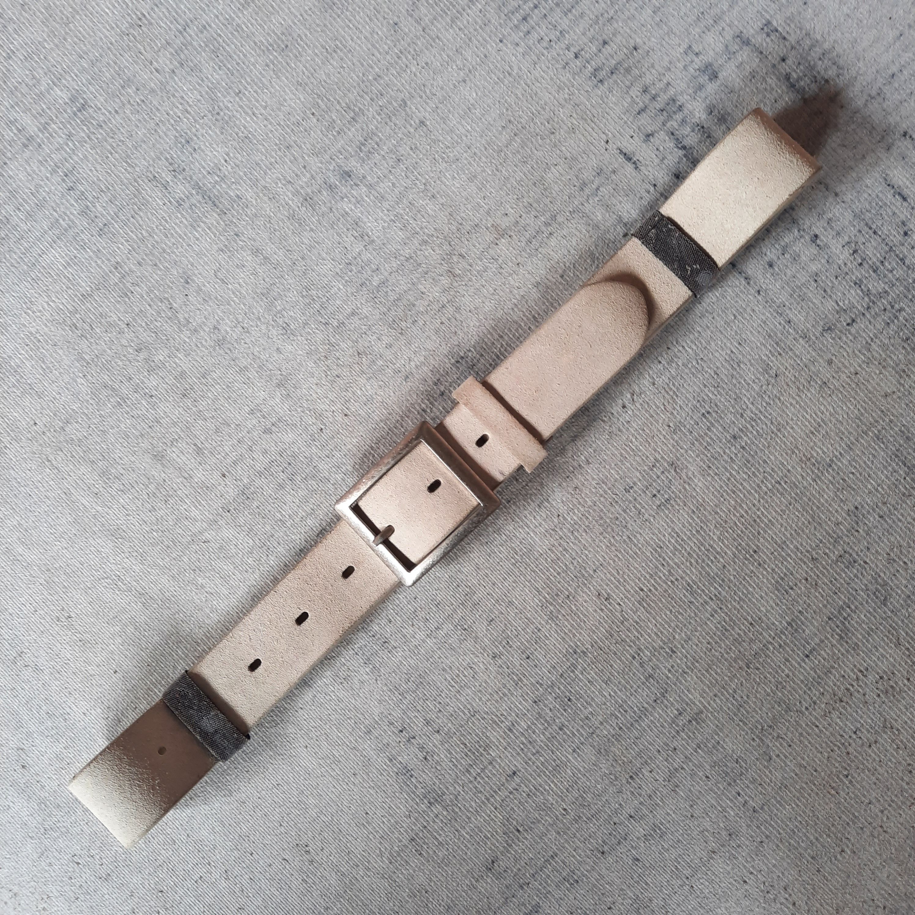 Japanese Brand ⚒️ Garrison punk style white suede leather belt Size ONE SIZE - 9 Thumbnail