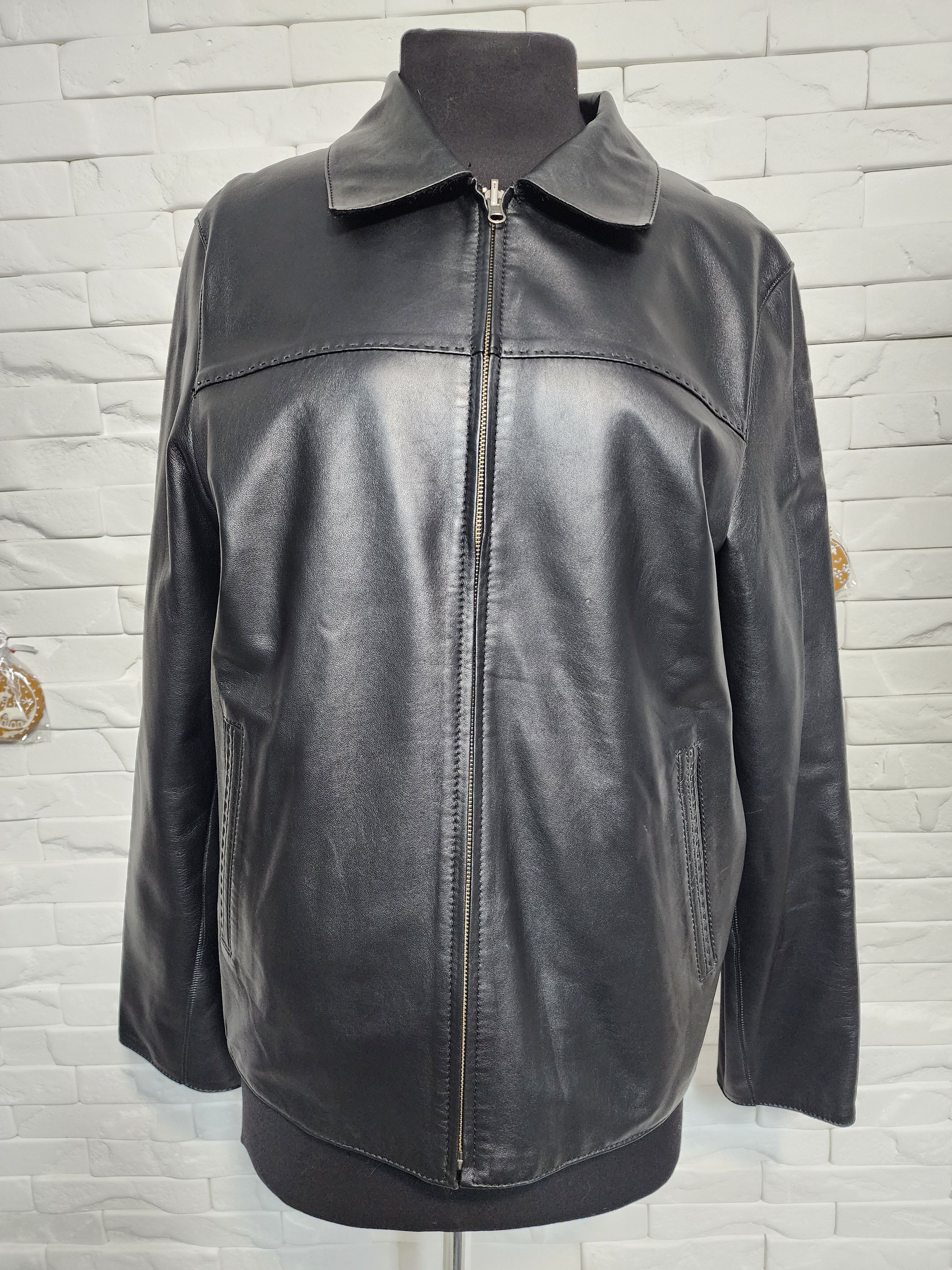 Furla Men's Black Double-Sided Leather Jacket with Faux Fur. Size US L / EU 52-54 / 3 - 1 Thumbnail