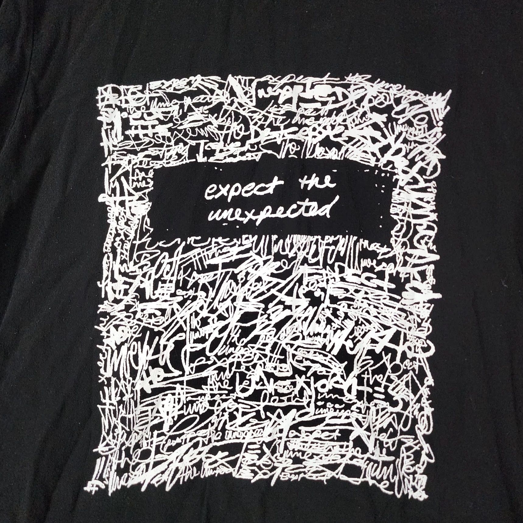 Forever 21 VINTAGE Forever 21 Plus Women's T-Shirt Short Sleeve Black Expect The Unexpected 3X Size 40" / US 18 - 2 Thumbnail