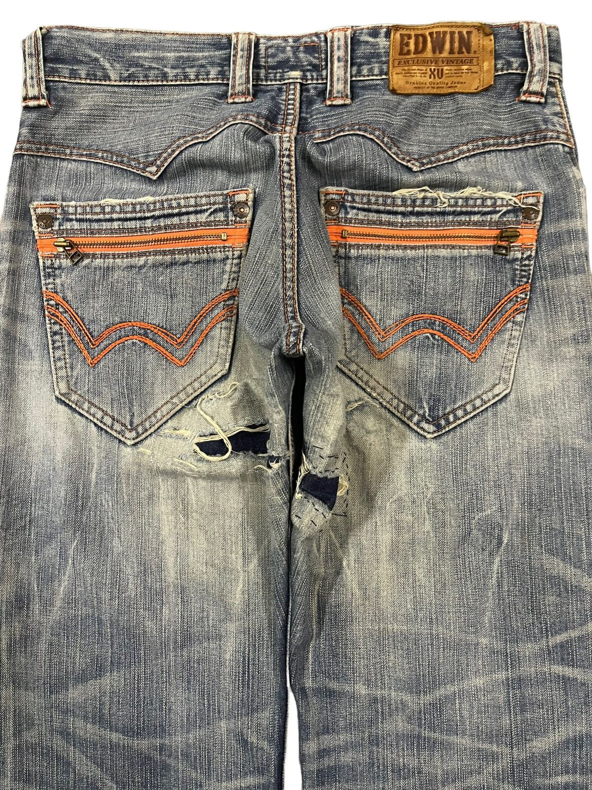 Edwin Edwin XV Exclusive Vintage Blue Wash Distressed Baggy Jeans Size US 32 / EU 48 - 4 Thumbnail