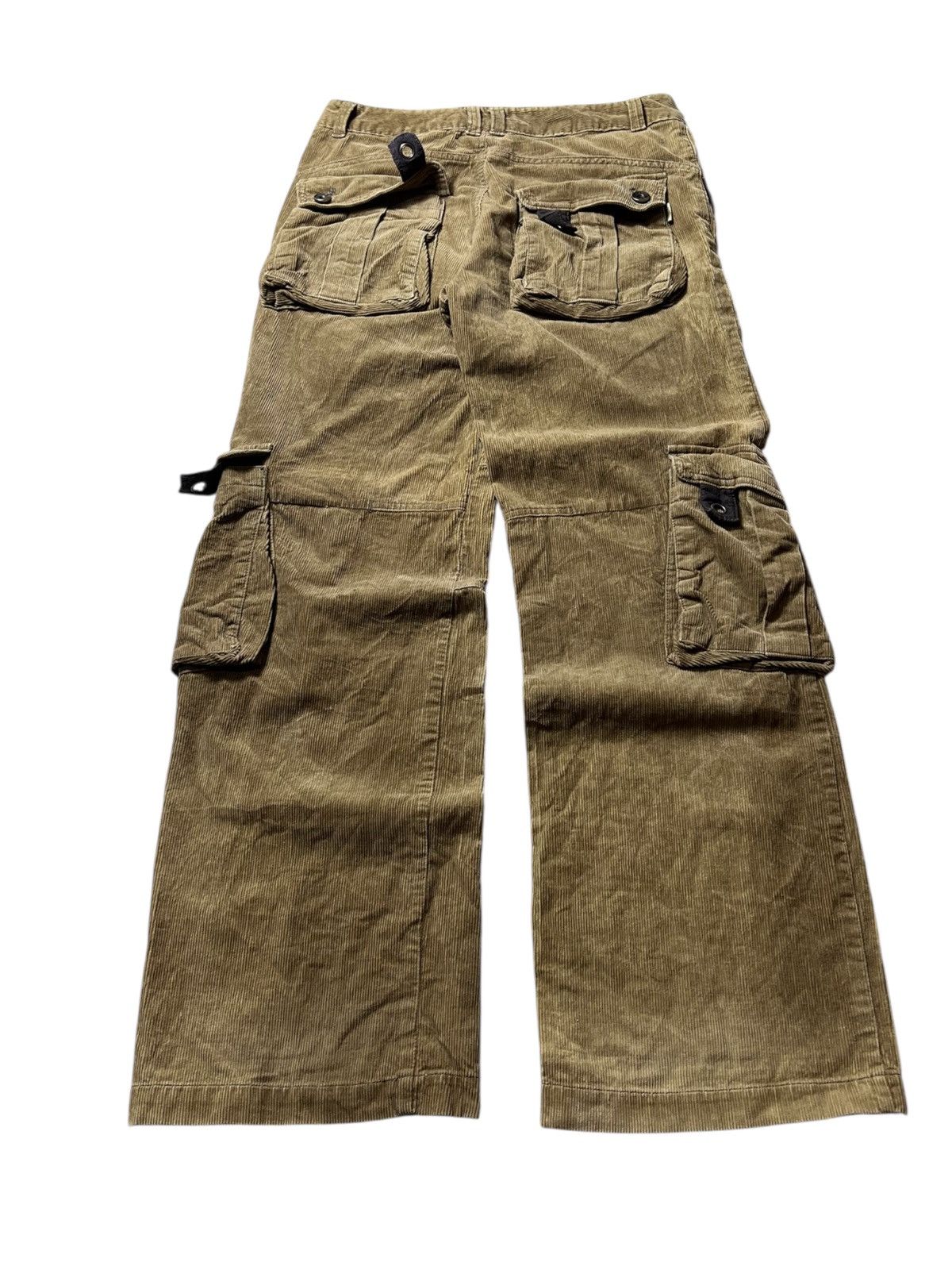 Japanese Brand Crazy Japanese Flared Cargo Tactical Multi Corduroy Pants Size US 30 / EU 46 - 5 Thumbnail