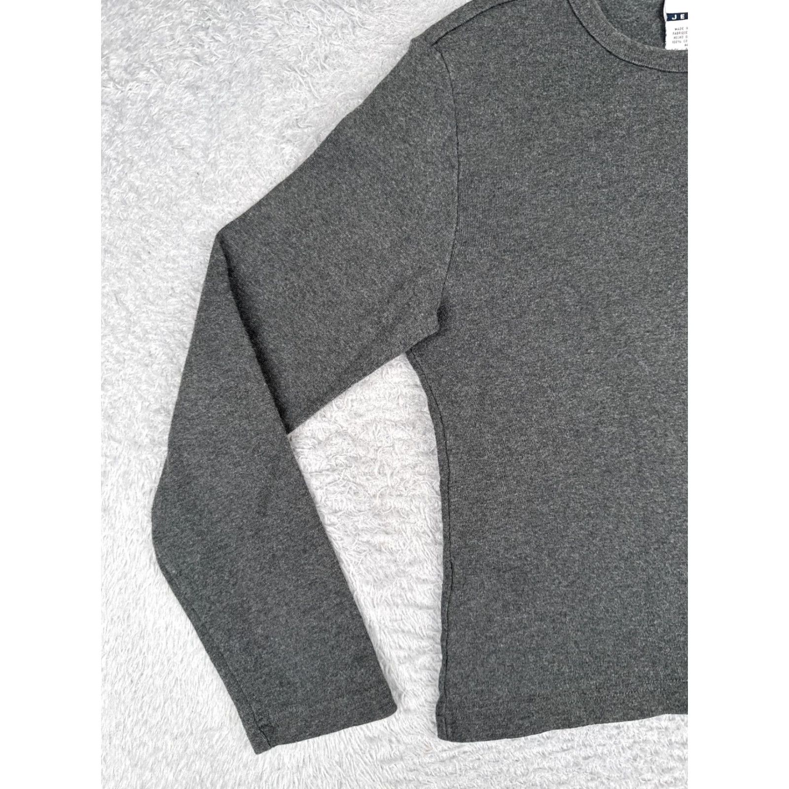 Tommy Hilfiger Tommy Hilfiger Gray Long Sleeve Crew Shirt Women Large 100% Cotton Outdoor Slim Fit Size L / US 10 / IT 46 - 3 Thumbnail