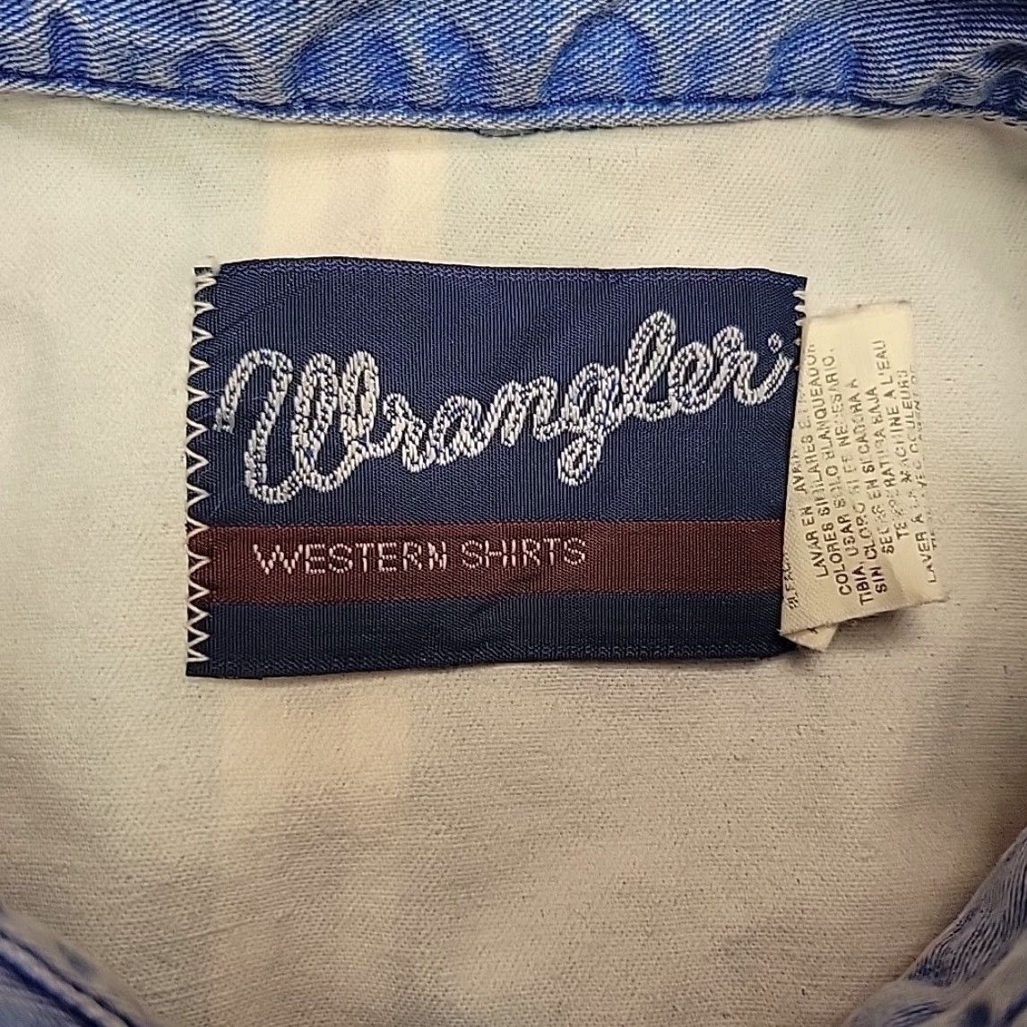 Wrangler VINTAGE Wrangler Brush Popper Shirt Men XL Blue Striped Pearl Snap Western King? Size US XL / EU 56 / 4 - 6 Thumbnail