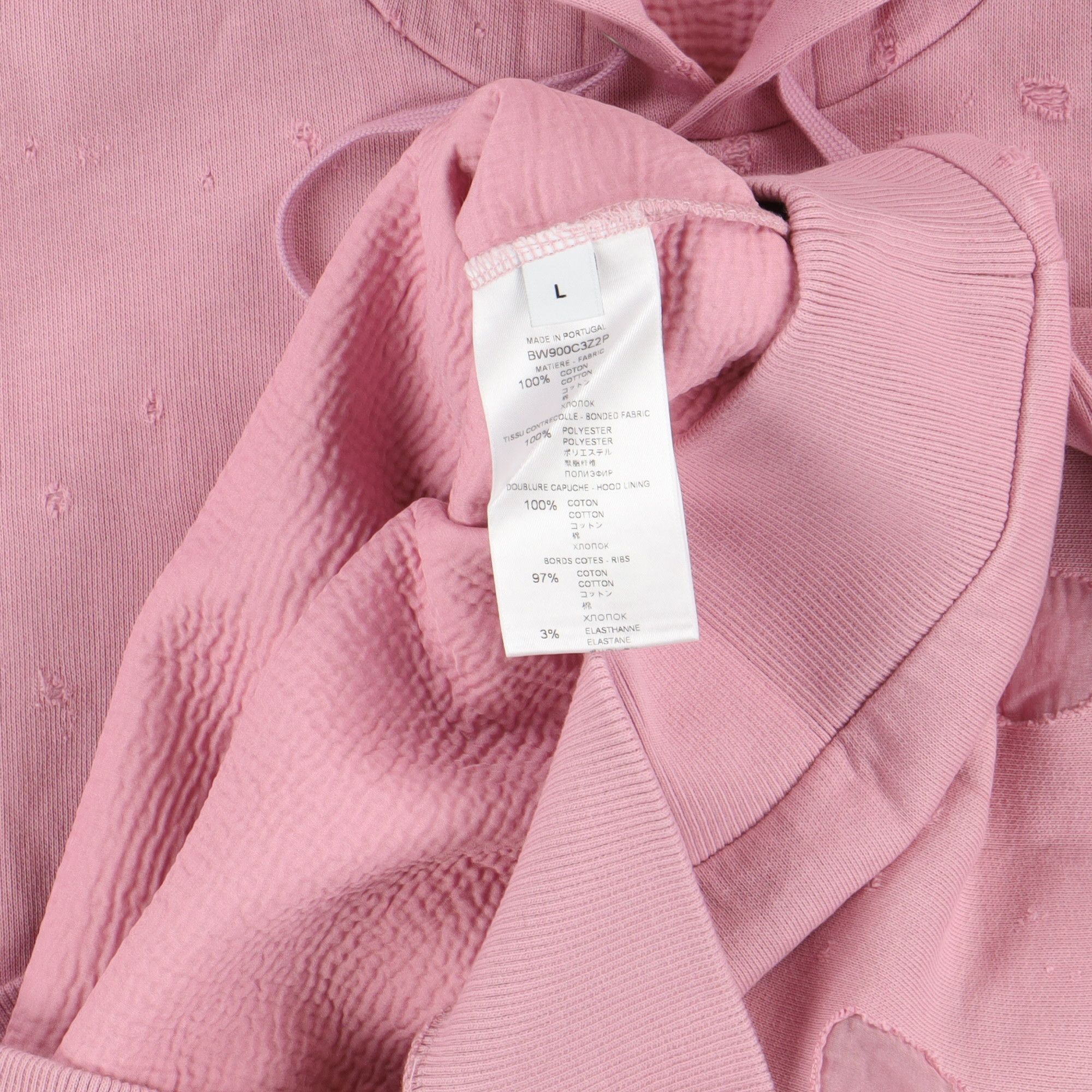 Givenchy Pink Embroidered Floral Destroyed Logo Hoodie Size L / US 10 / IT 46 - 7 Thumbnail