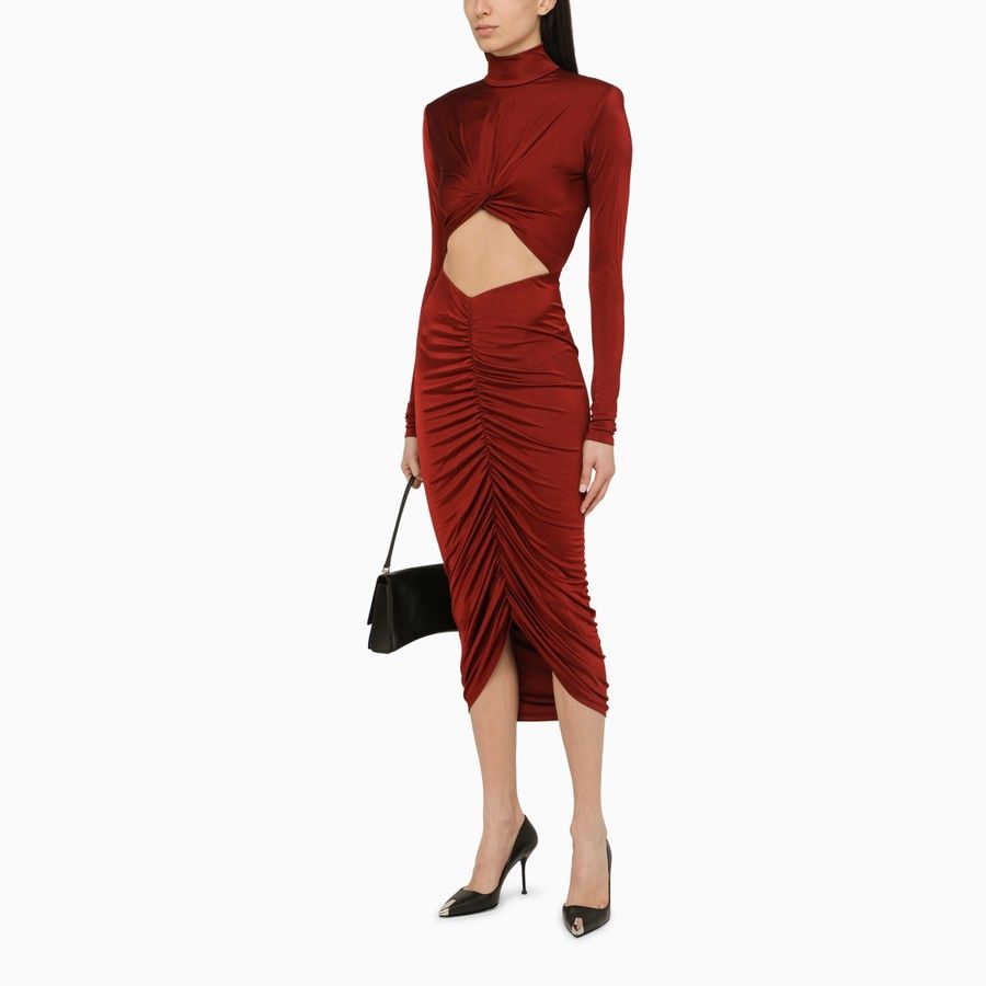 THE ANDAMANE o1d2blof1024 Midi Dress In Red Size XS / US 0-2 / IT 36-38 - 2 Thumbnail