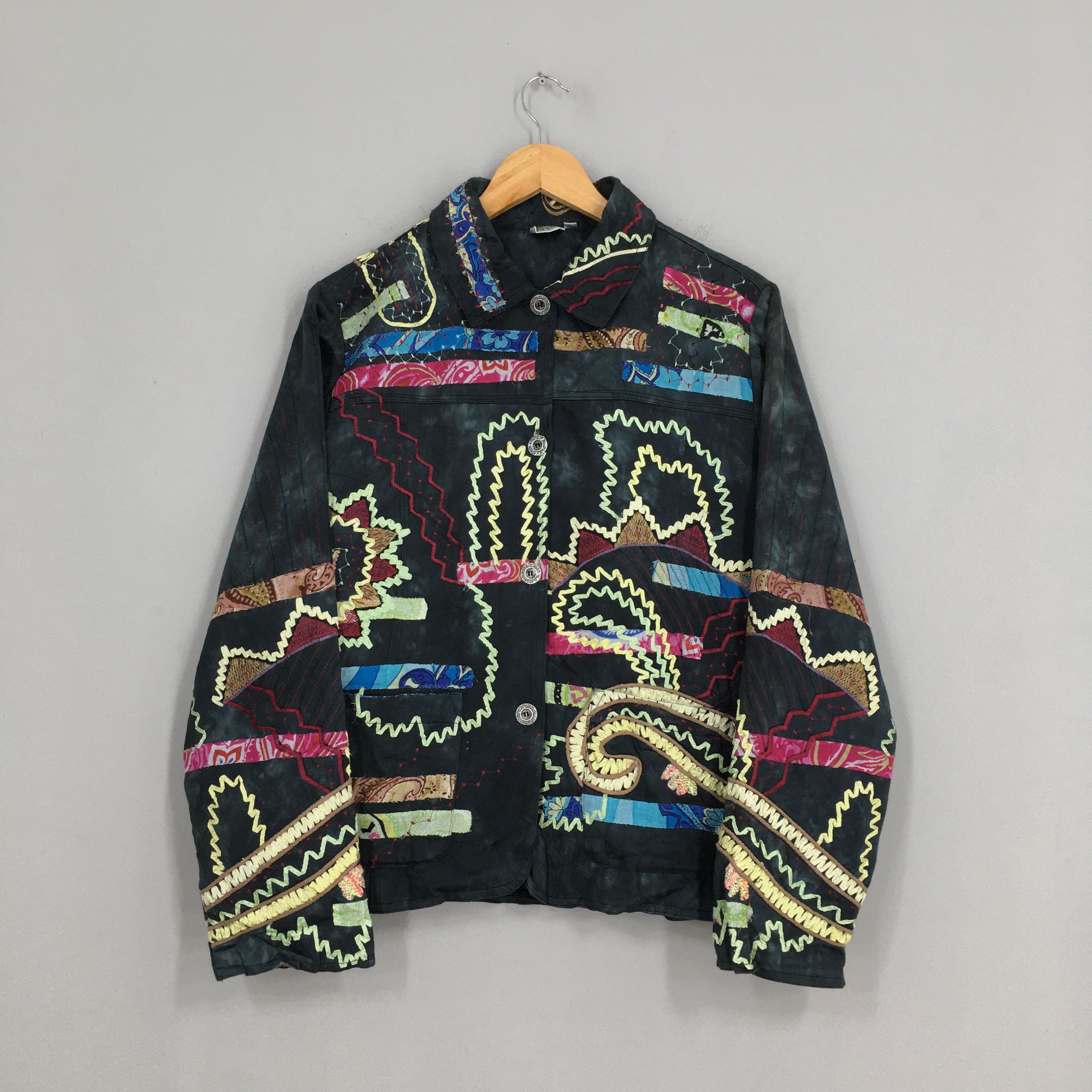 image of Art x Vintage 1980S Parsely And Sage Patchwork Embroidered Large, Men's