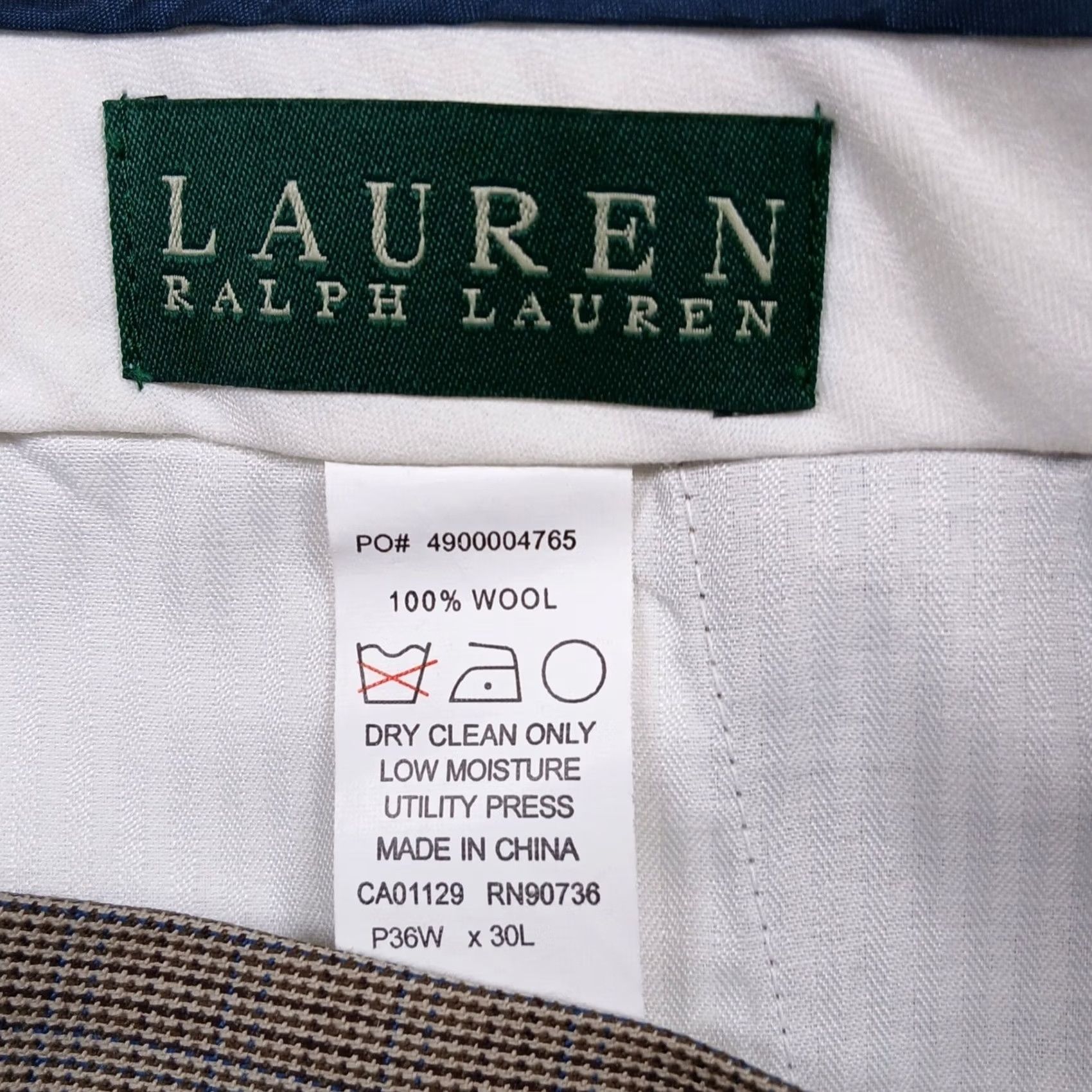 Ralph Lauren Lauren Ralph Lauren Wool Dress Pants Men 36x30 Tan Cuffed Pleated Dress Pants Classic Mens Size US 36 / EU 52 - 4 Thumbnail