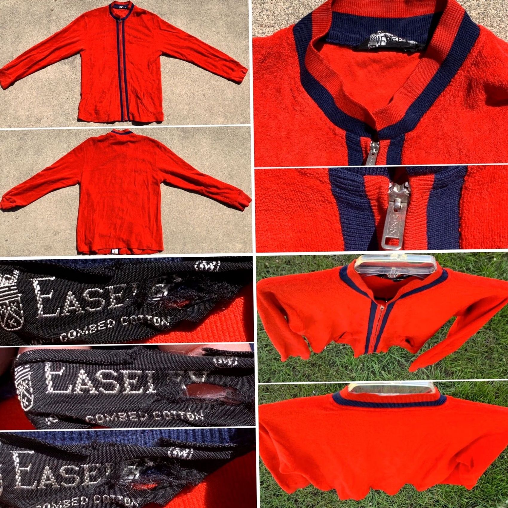 Vintage VINTAGE Easley Track Jacket Combed Cotton Red W/ Blue Metal Zip M Mens Regular Long Sleeve Full-Zip Athletic Lightweight Pockets Zipper Size US M / EU 48-50 / 2 - 5 Thumbnail