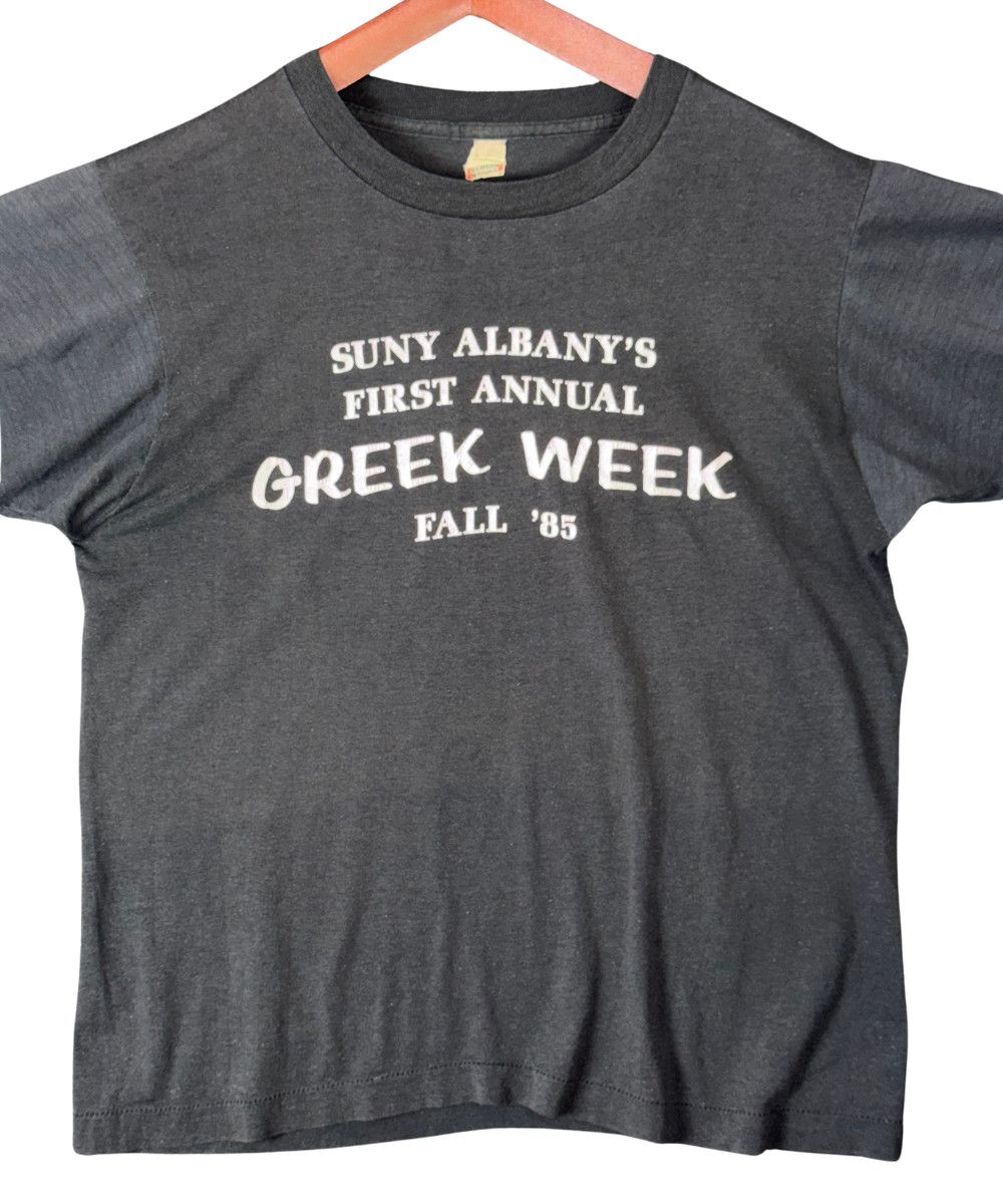 Vintage 1985 SUNY Albany Greek Week Tee Screen Stars Single Stitch Size US M / EU 48-50 / 2 - 5 Thumbnail
