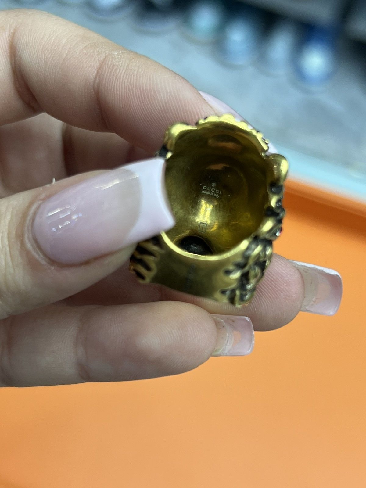 Gucci Gucci Crystal Lion Head Ring Size ONE SIZE - 8 Thumbnail