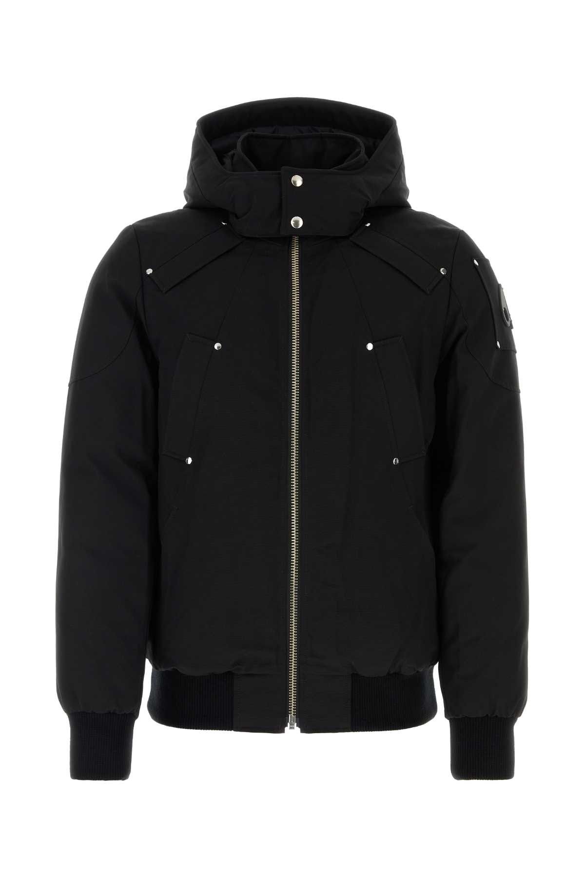 Moose Knuckles Black Cotton Blend Down Jacket Grailed