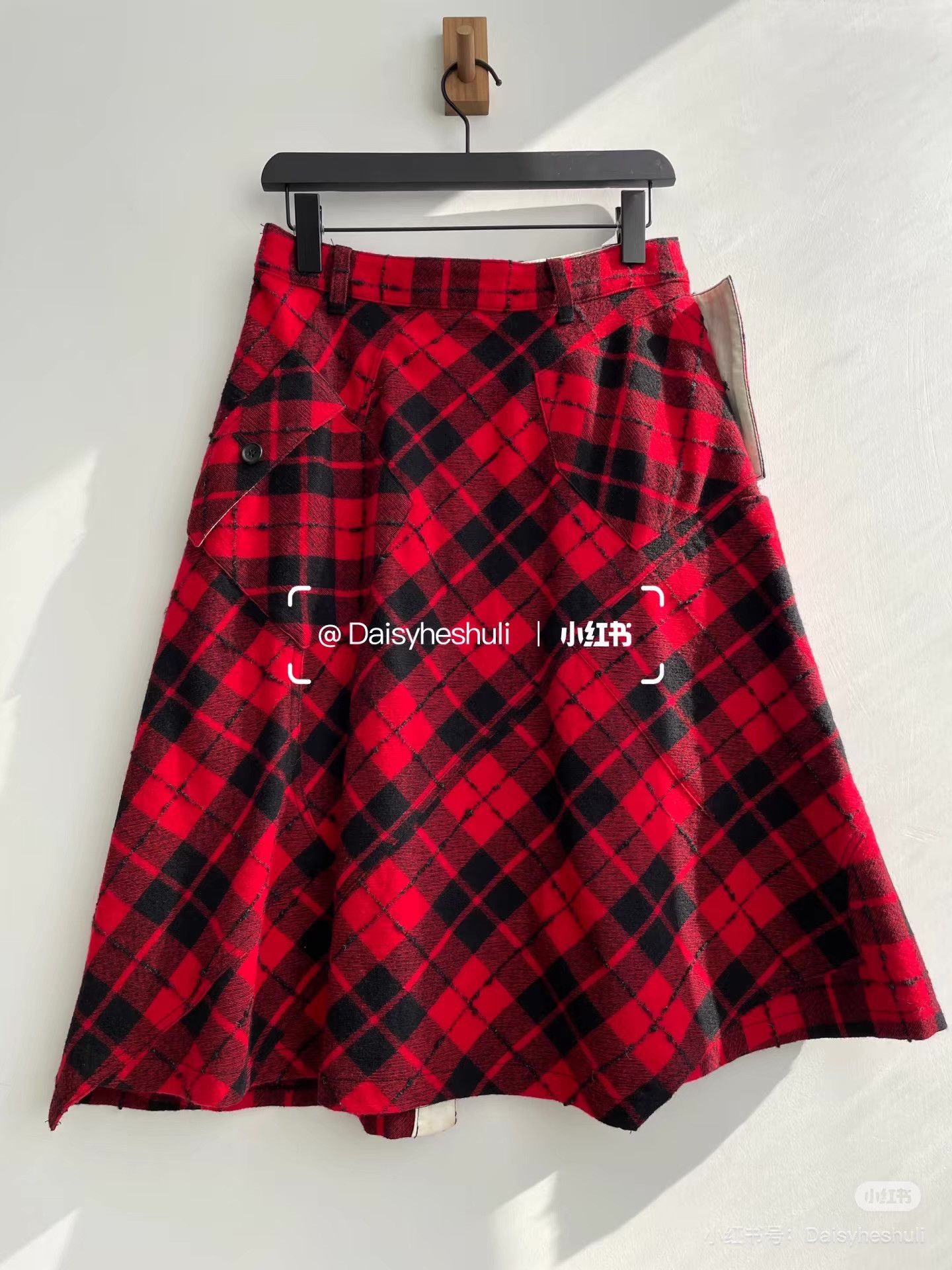 Comme des Garcons Comme des Garçons CDG Tricot Plaid Midi Skirt Ｑ24 Size 38" / US 16 / IT 52 - 2 Thumbnail