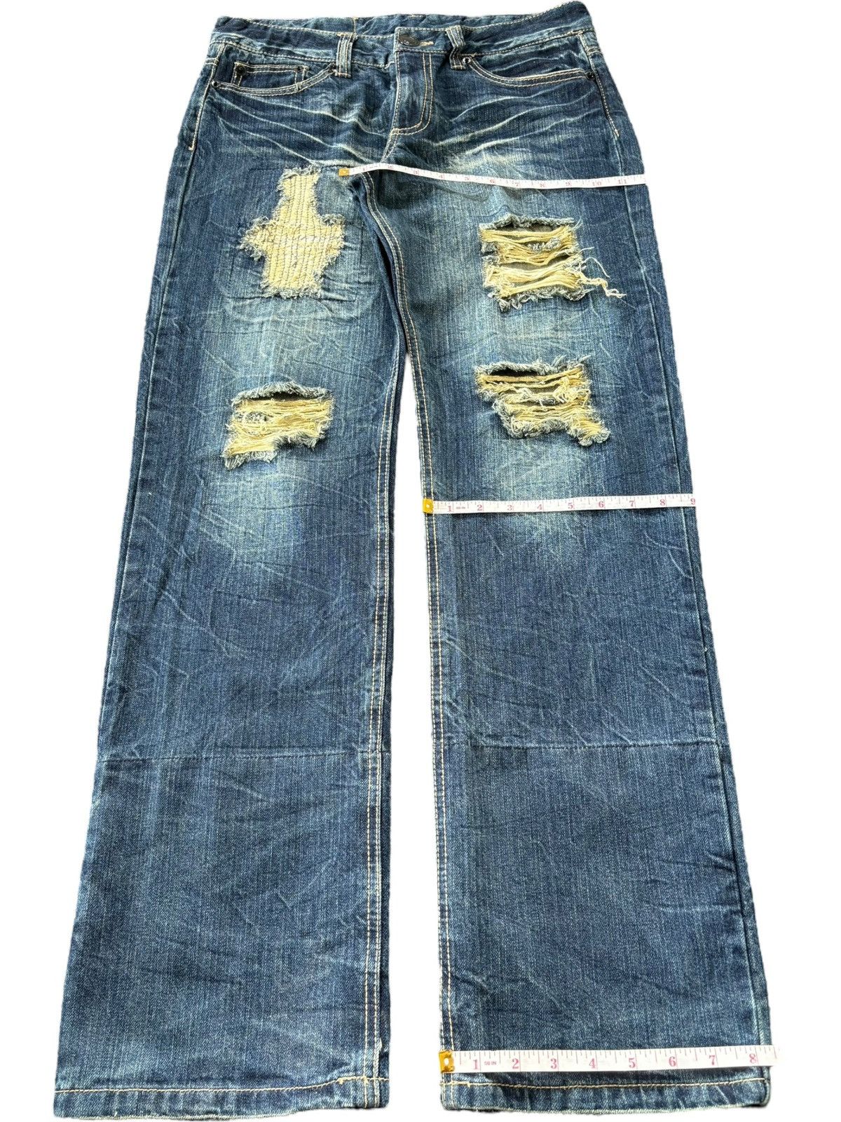 Other Vintage Back & Forth Heavy Distress Baggy Jeans Size 31" - 8 Thumbnail