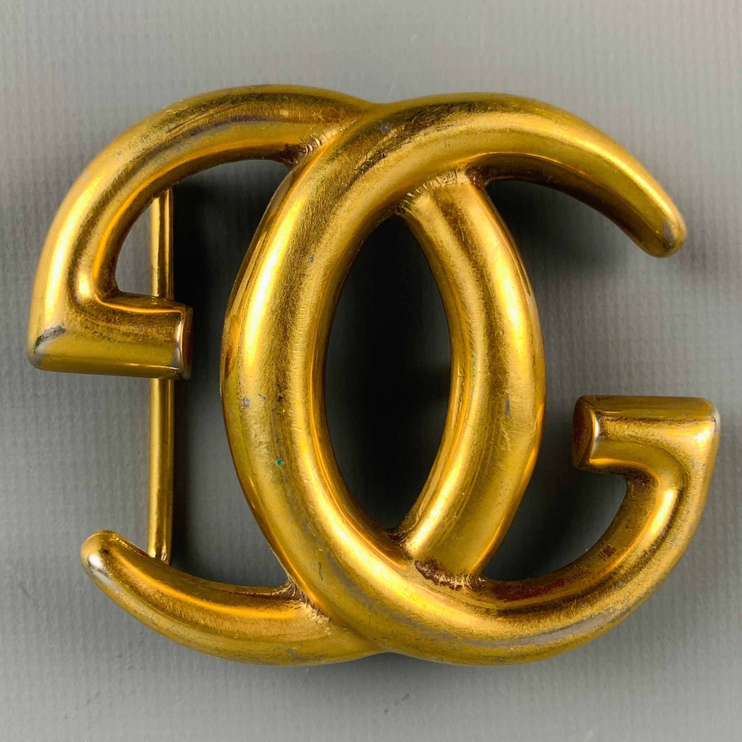 image of Gucci L Metal GG Monogram Belt Buckle, Men's