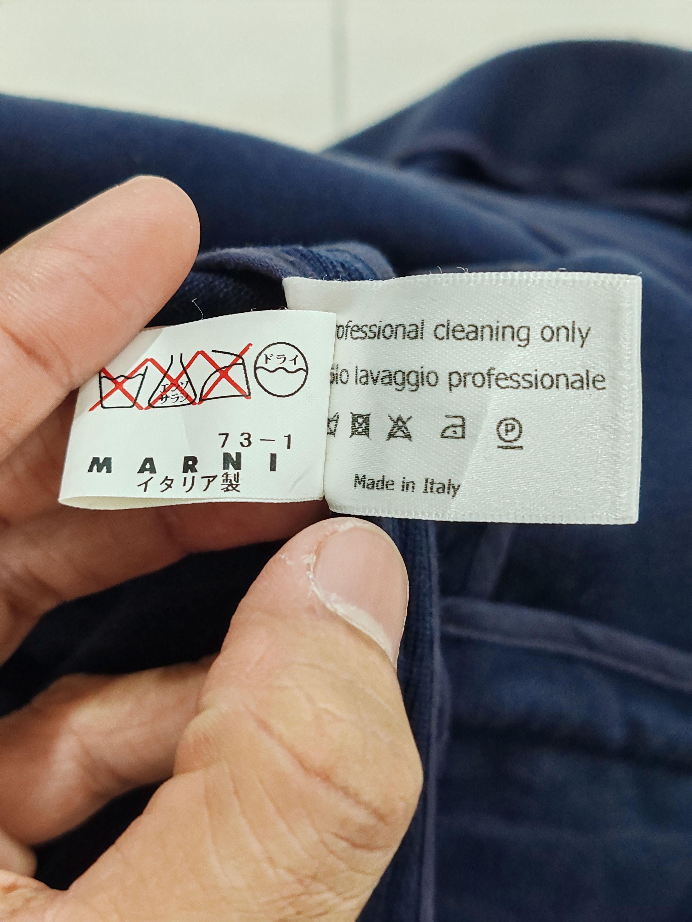 Designer × Marni MARNI Navy Blue Cotton Ruffle Jacket size 6/40 women Size S / US 4 / IT 40 - 9 Thumbnail