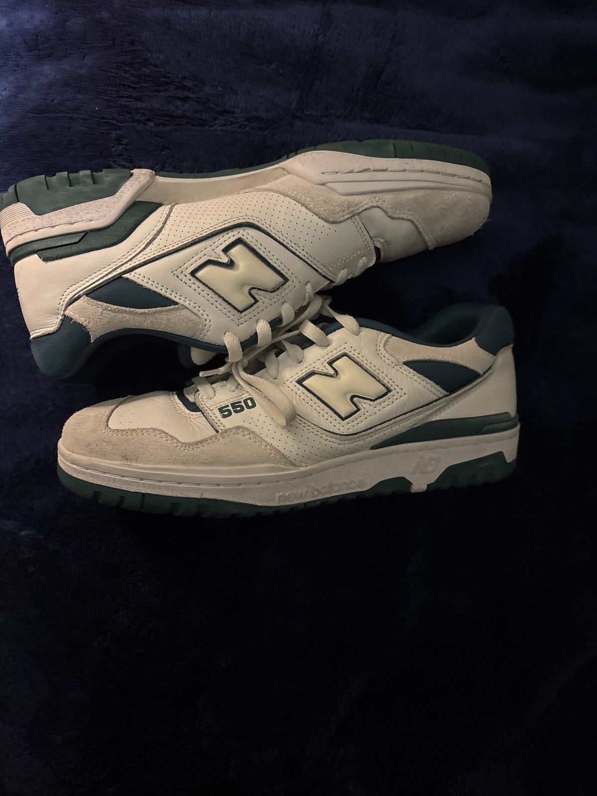 New Balance New Balance 550 White/Green Size US 11.5 / EU 44-45 - 1 Thumbnail