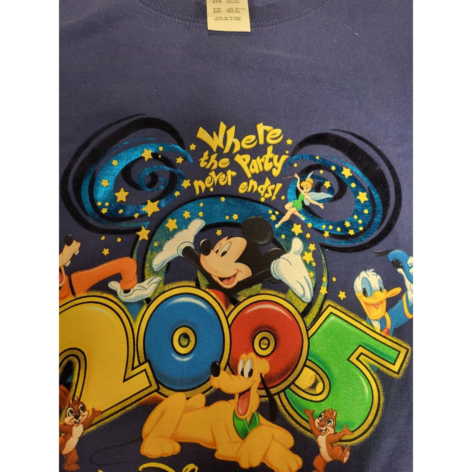 Disney VINTAGE 2005 Disney "Where the Party Never Ends" Size XXL / US 16-18 / IT 52-54 - 5 Thumbnail