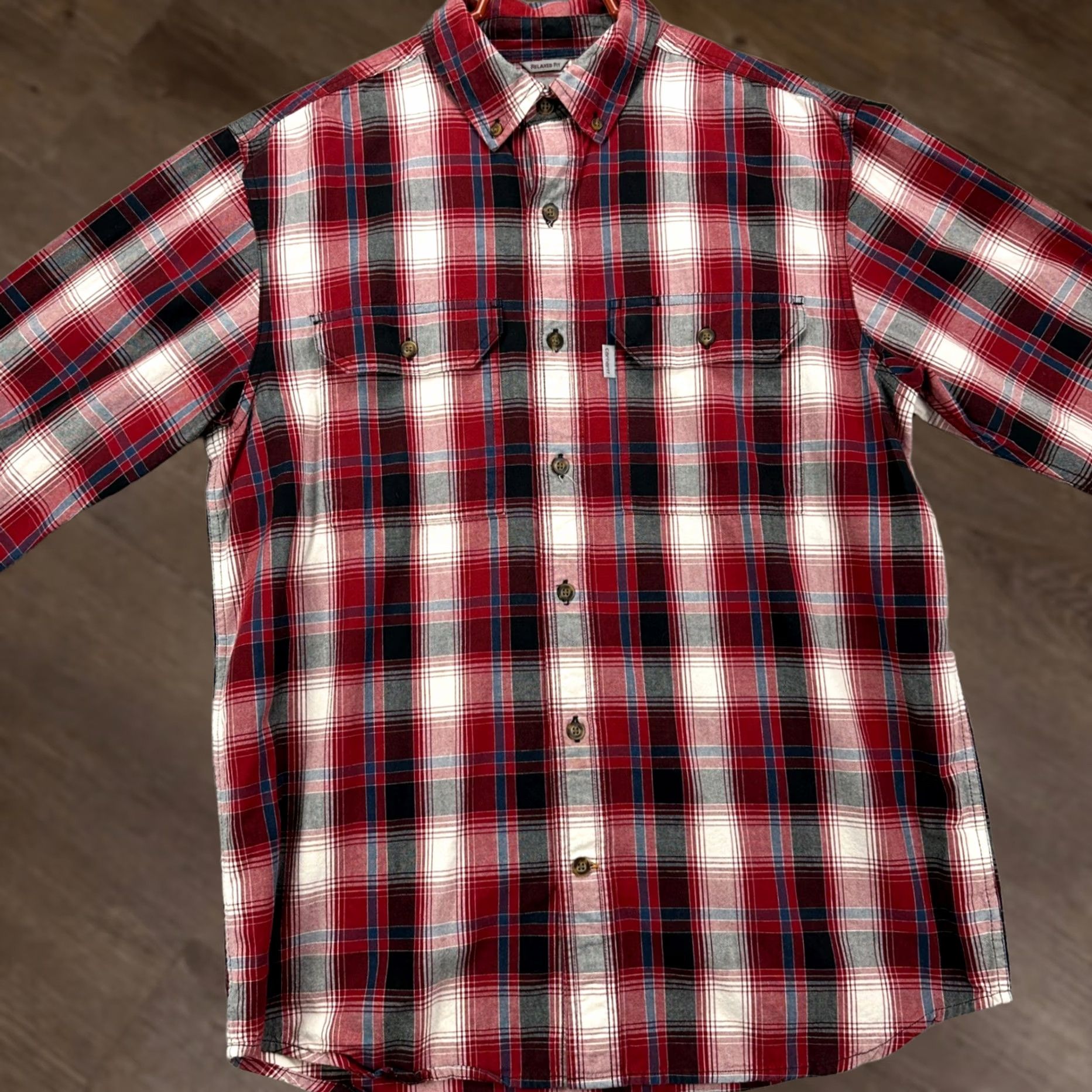 Carhartt Carhartt Button-Down Shirt Mens Medium Red Black Plaid Relaxed Fit Pockets Button-Up Shirt Mens Size US M / EU 48-50 / 2 - 1 Thumbnail