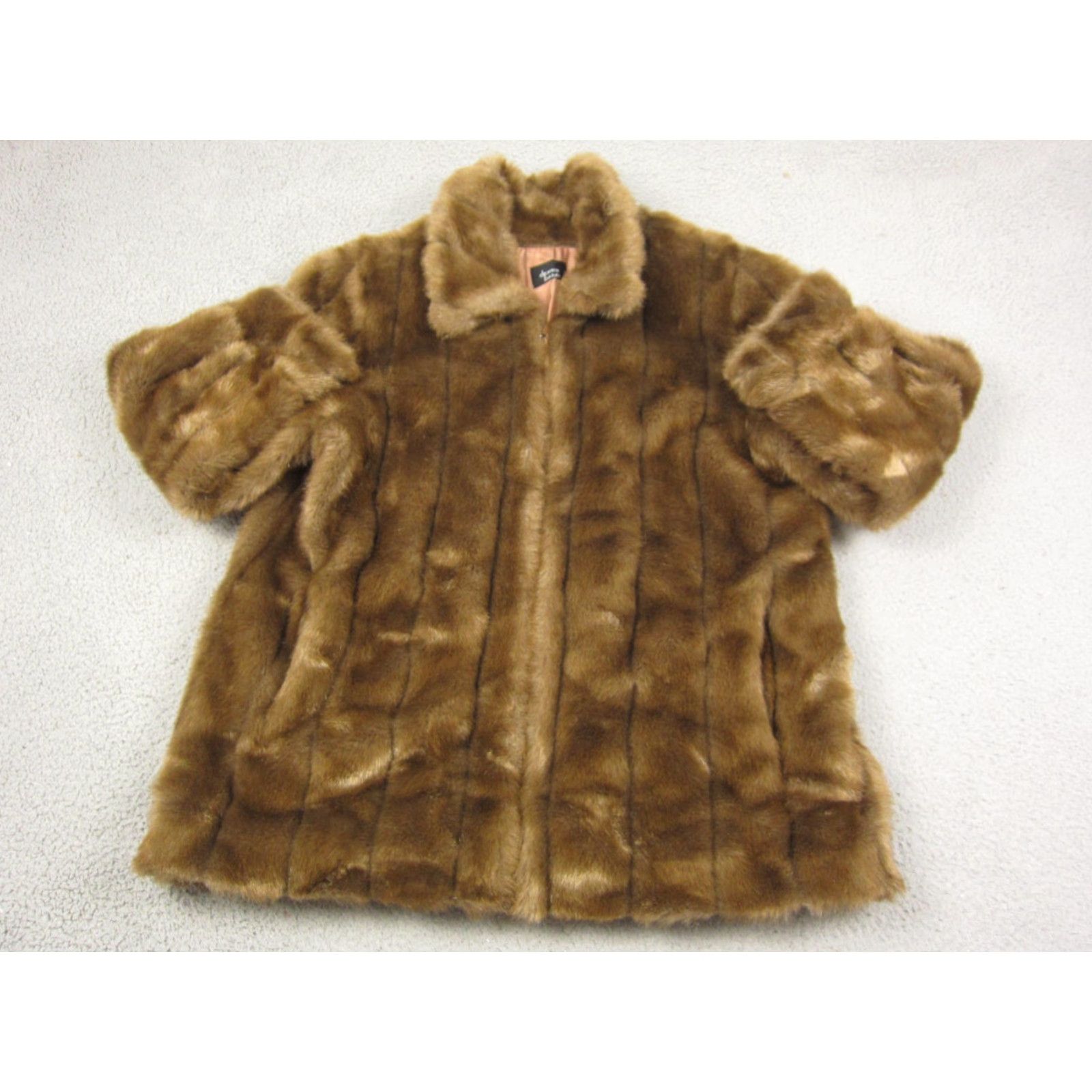 Vintage VINTAGE Dennis Basso Fur Coat Jacket Womens 1X Plus Brown Full Zip Winter 70s Size XL / US 12-14 / IT 48-50 - 2 Thumbnail