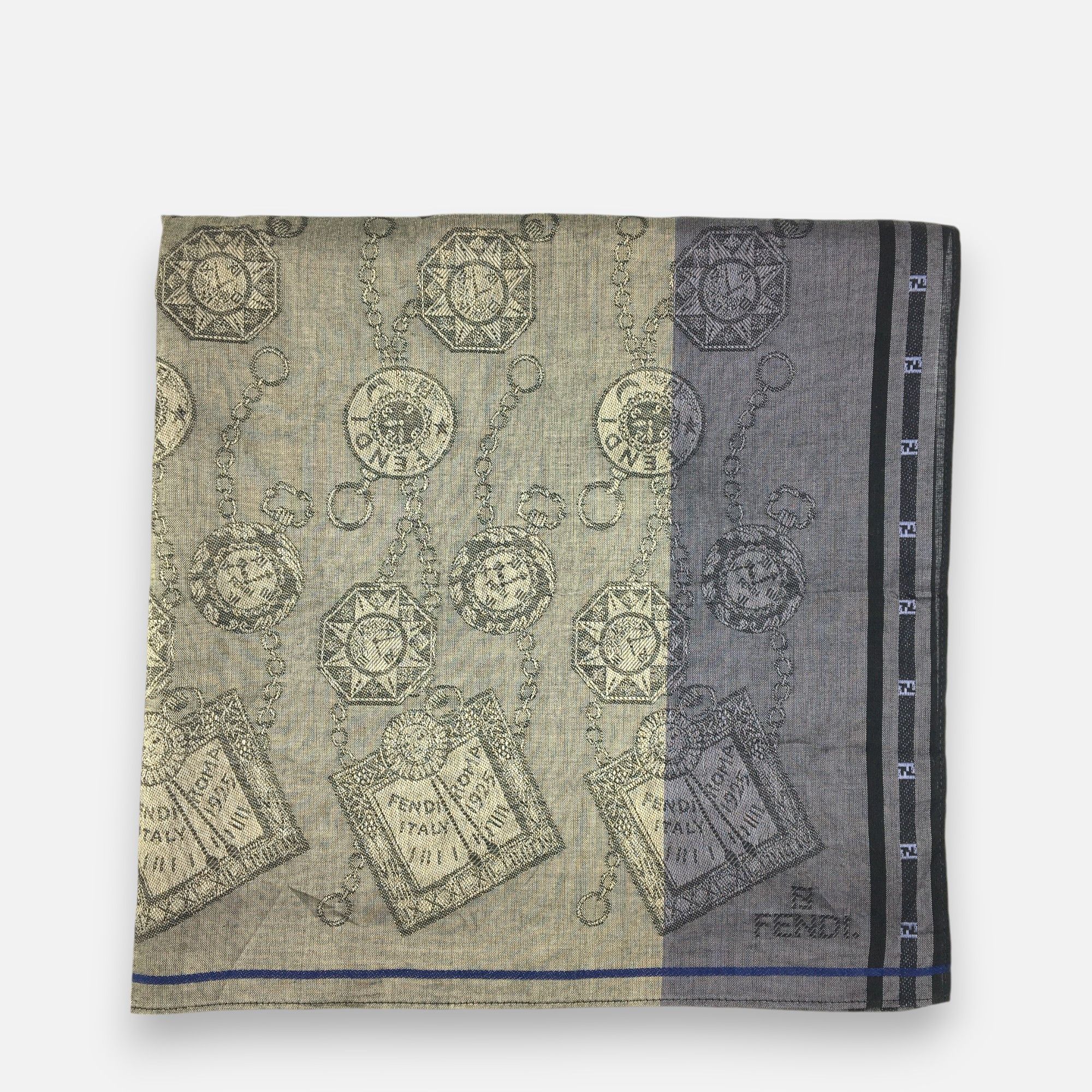 Japanese Brand Vintage Fendi Handkerchief Pocket Square Bandana Size ONE SIZE - 2 Thumbnail