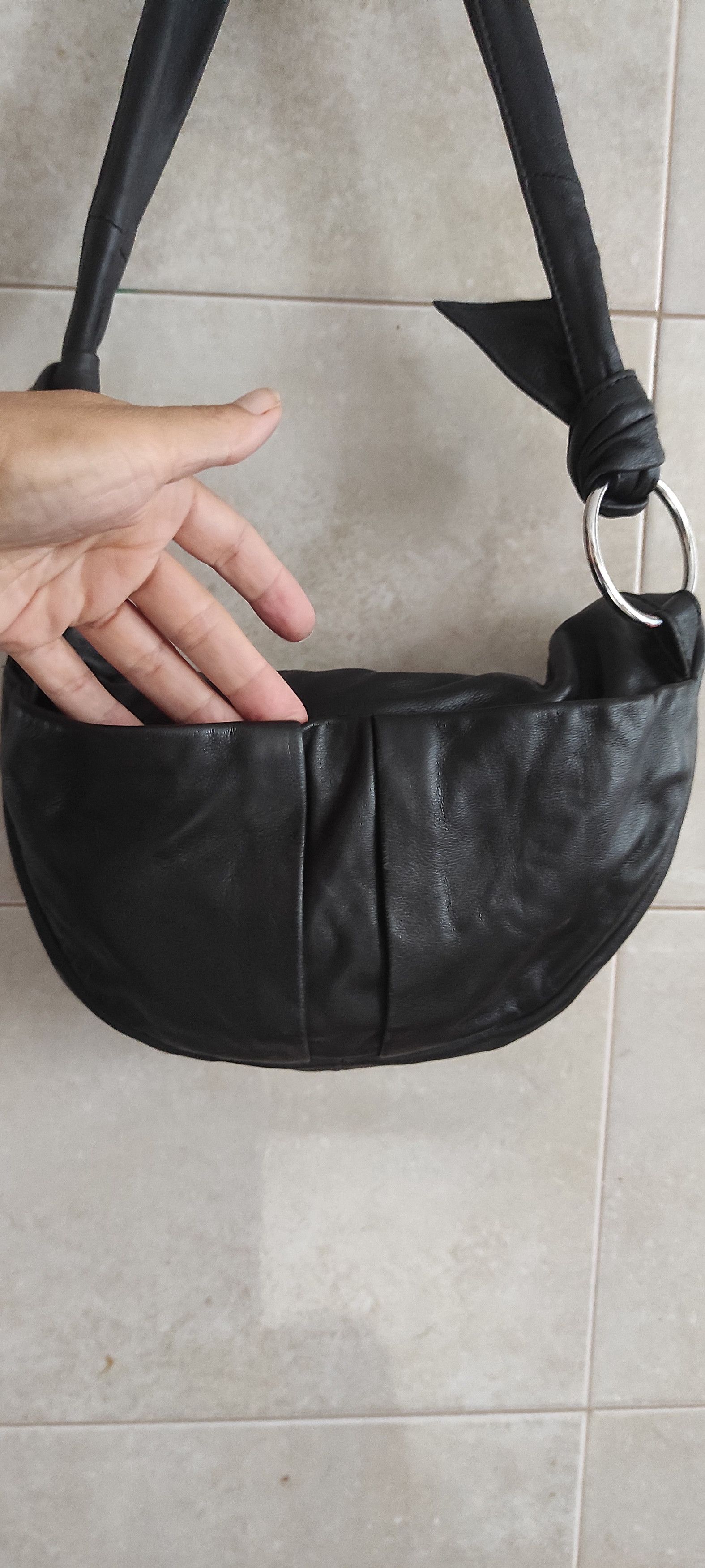 Leather × Zara Zara Sheep Leather Hobo Soft Skin Shoulder Bag Black Size ONE SIZE - 6 Thumbnail