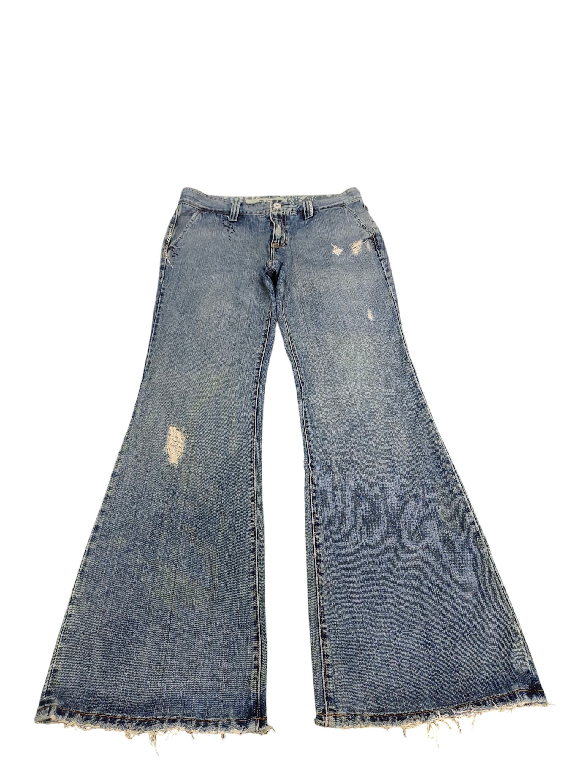 If Six Was Nine Flare Jeans Gap Distress Denim Bootcut Low Rise Size US 32 / EU 48 - 2 Thumbnail