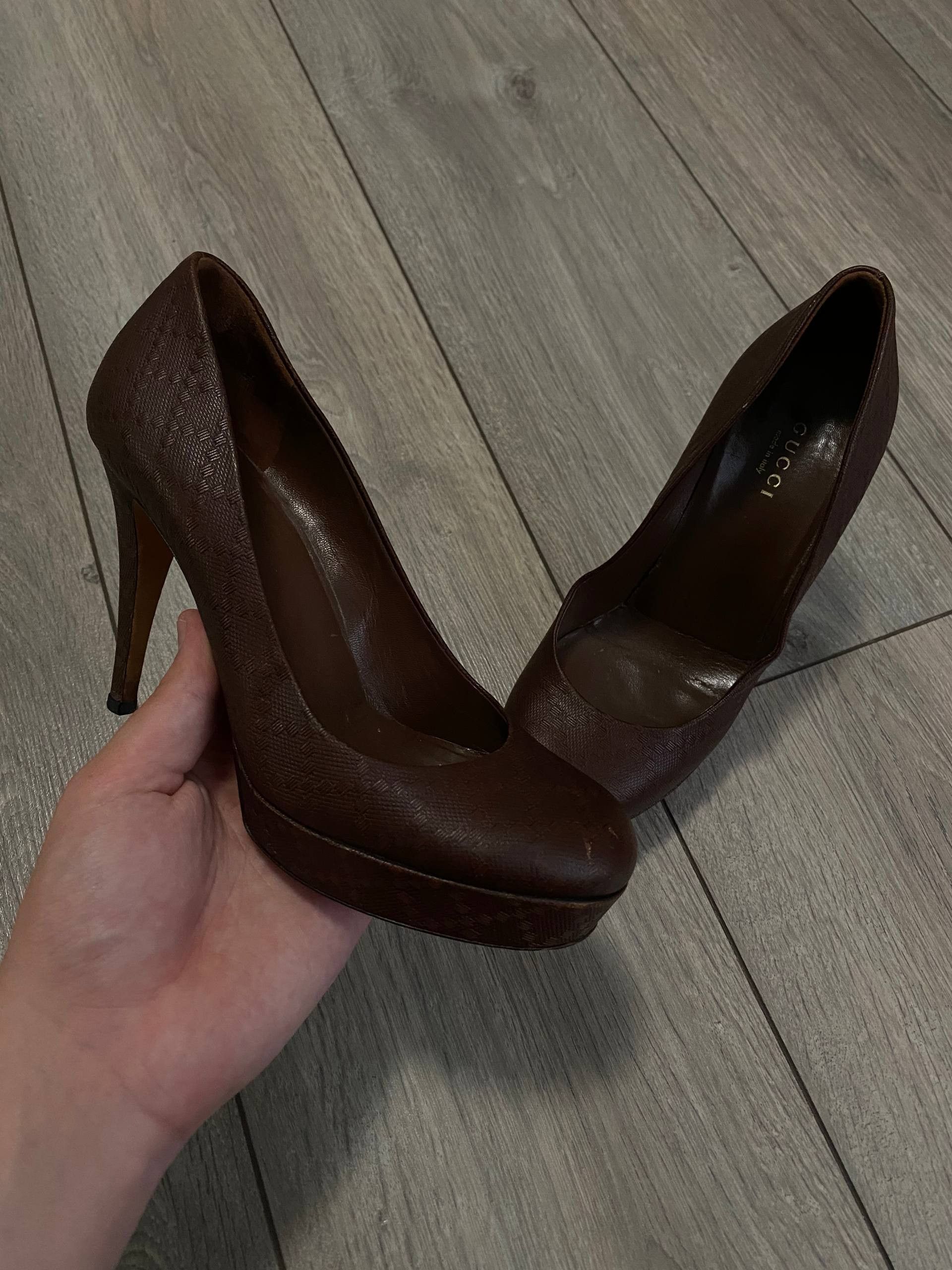 Gucci Gucci By Tom Ford Monogram Platform Pumps Heels Leather Size US 6 / IT 36 - 1 Thumbnail