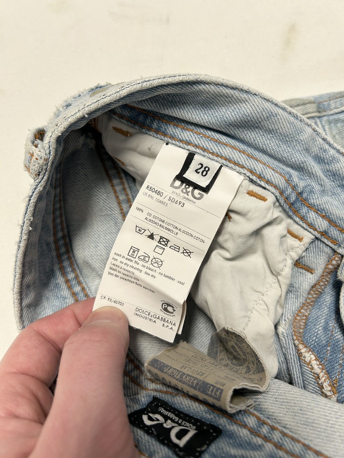 Dolce & Gabbana 2000s Audacious Waxed Denim Jeans Size US 28 / EU 44 - 9 Thumbnail