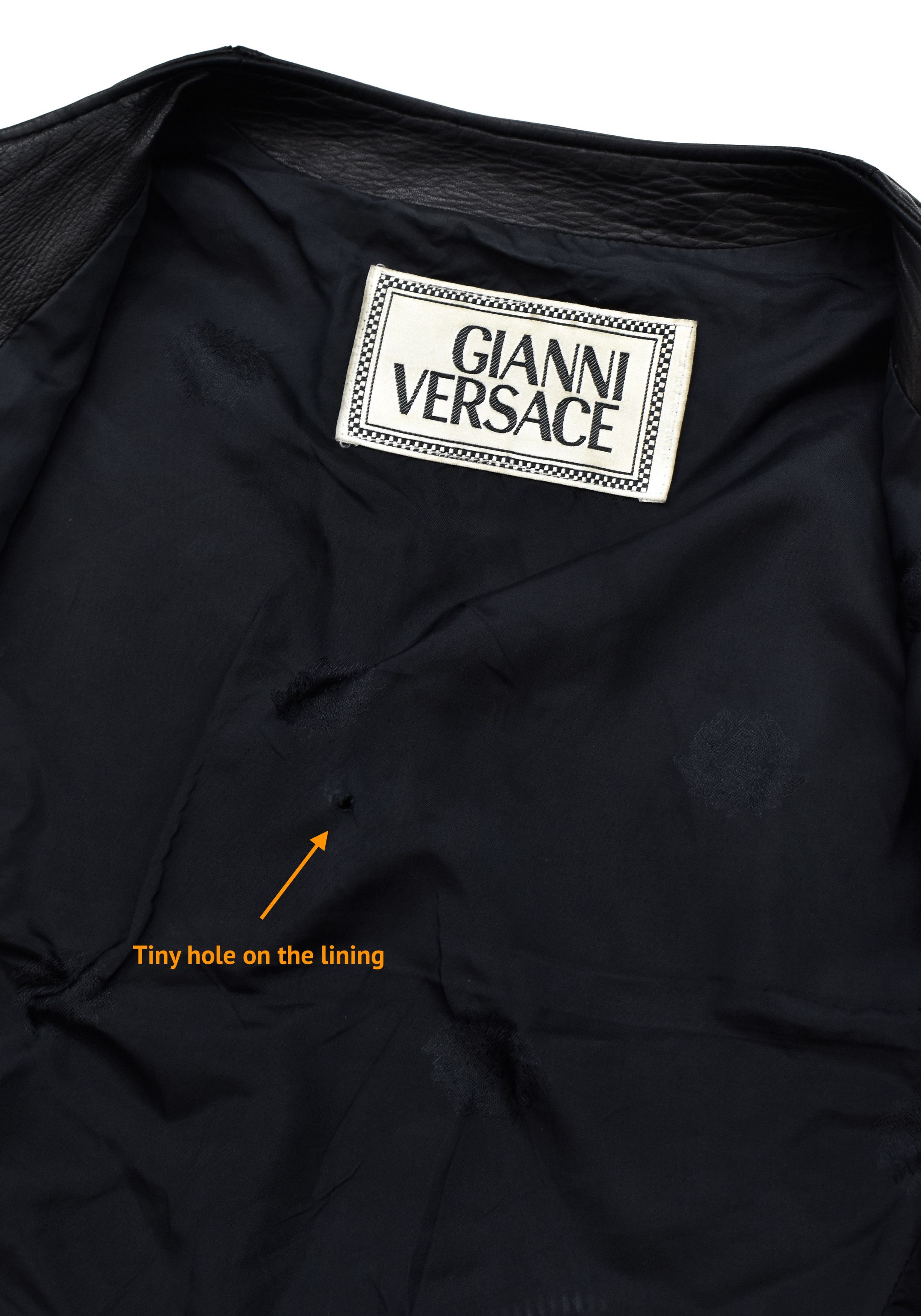 Versace RARE! Gianni Versace 2002 Gothic Leather Jacket Sleeves Logo Size S / US 4 / IT 40 - 15 Thumbnail