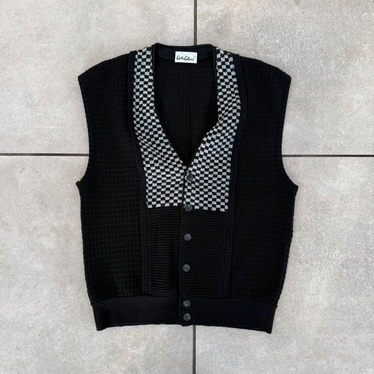 Carlo Colucci Carlo Colucci Vest Knitted Black White Size US M / EU 48-50 / 2 - 1 Thumbnail
