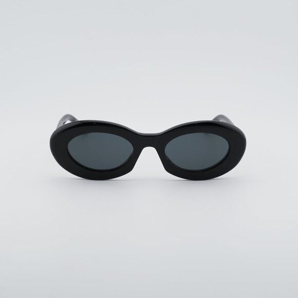 Saint Laurent Paris Saint Laurent SL 594 008 Sunglasses Black Oval Frame, Black Size ONE SIZE - 2 Thumbnail