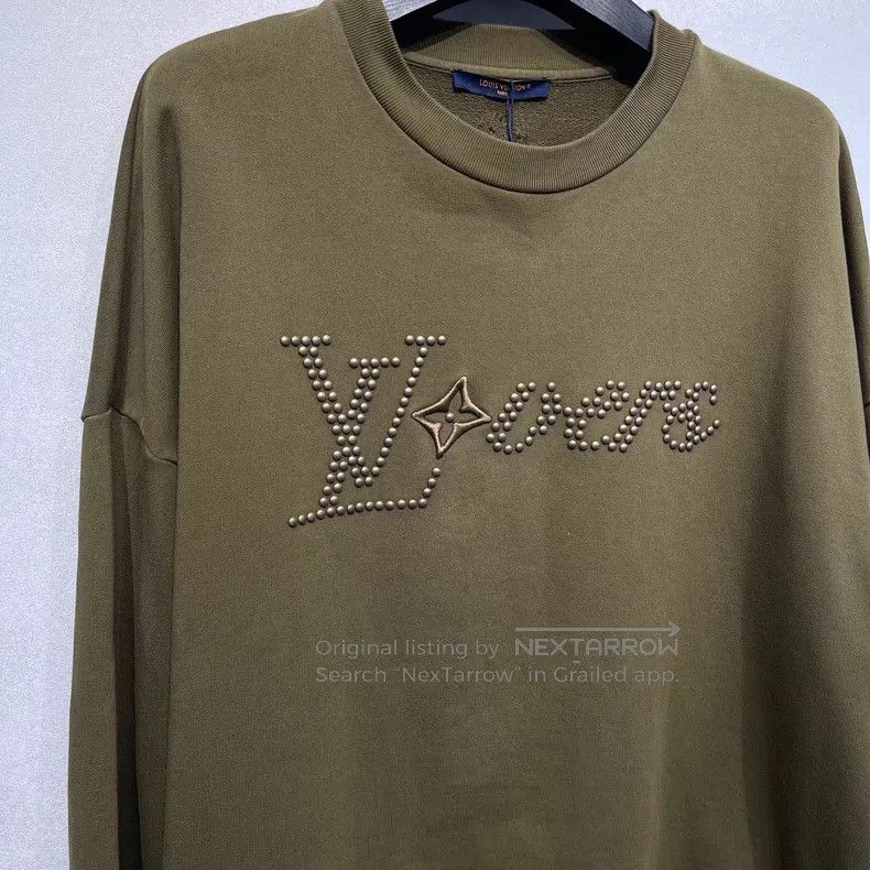 Louis Vuitton Louis Vuitton Rivet logo army green sweatshirt Size US XL / EU 56 / 4 - 3 Thumbnail