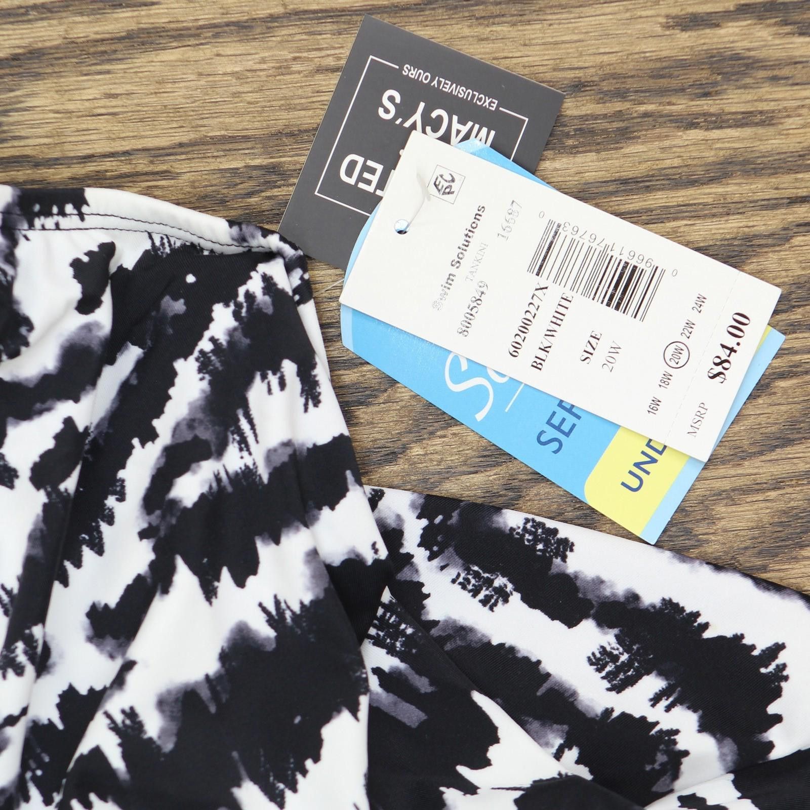Other Nwt Swim Solutions Size Tankini Swim Top Black / White 20w Size ONE SIZE - 7 Thumbnail