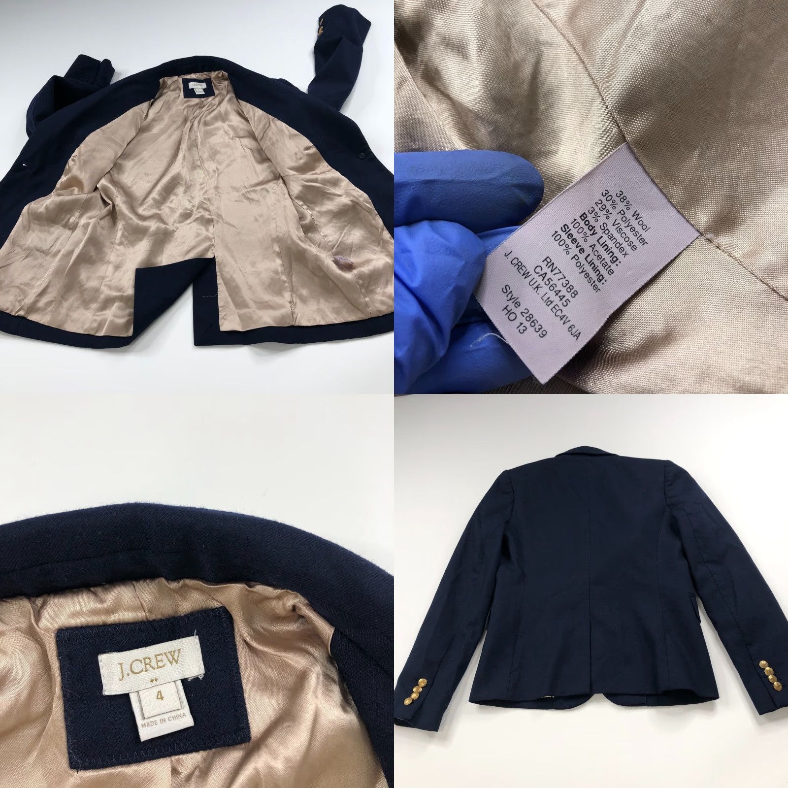 J.Crew J.Crew Blazer Wool Blend Button Blue 4 Keating Mid-Length Wool Blend Lining Polyester Button Closure Women Regular Jacket Coat Blazer retro Vintage No Size S / US 4 / IT 40 - 8 Thumbnail