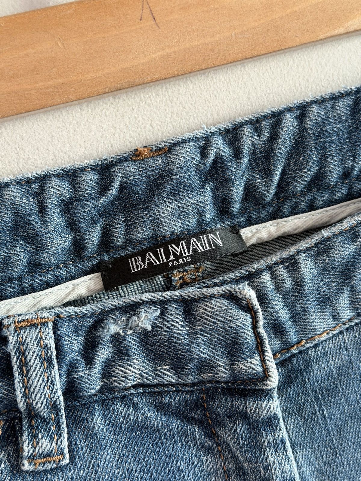 Balmain Balmain Paris Biker Zip Distressed Jeans Size 26" / US 2 / IT 38 - 3 Thumbnail