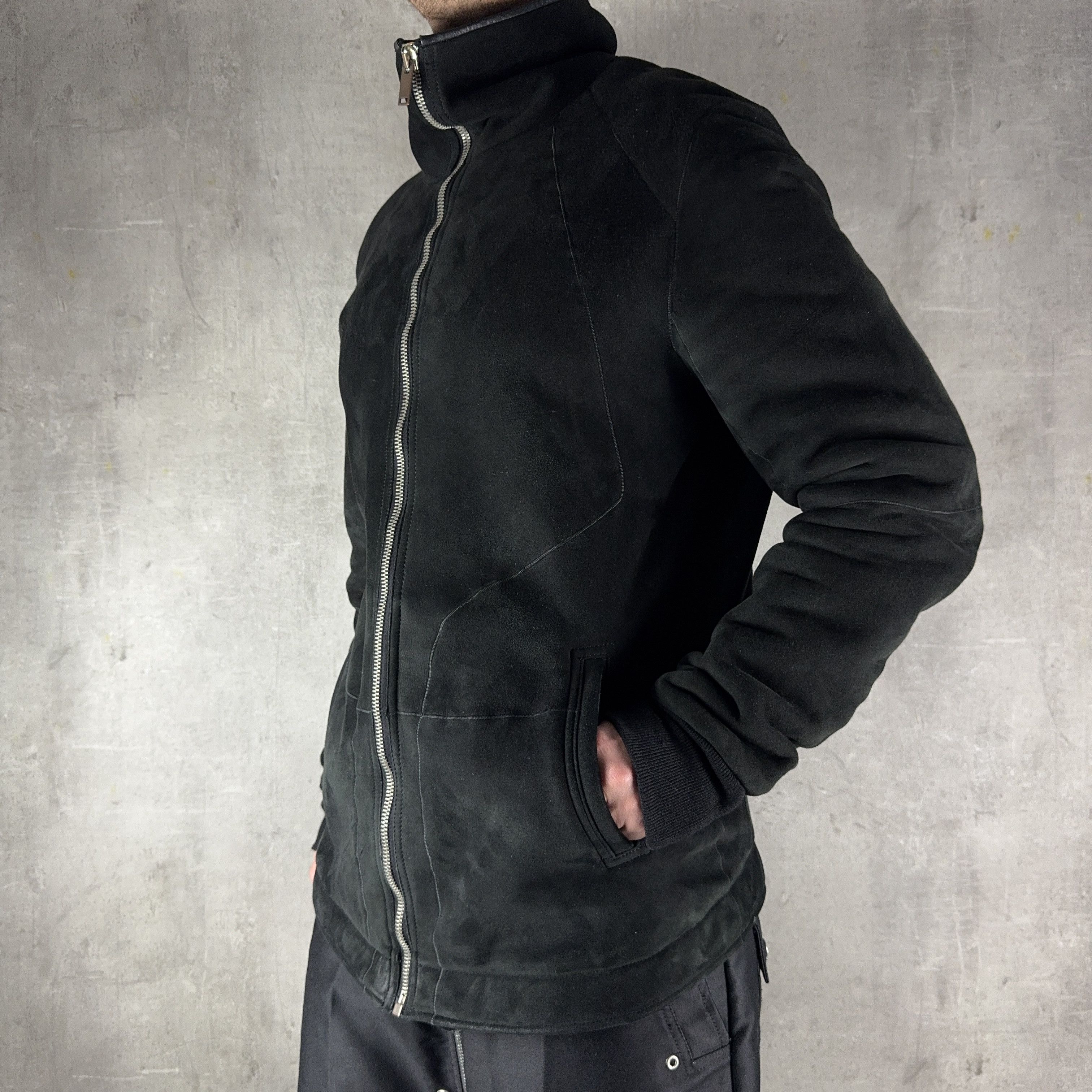 Rick Owens RICK OWENS Leather Suede Intarsia Shearling Jacket Size IT54 Size US XL / EU 56 / 4 - 8 Thumbnail