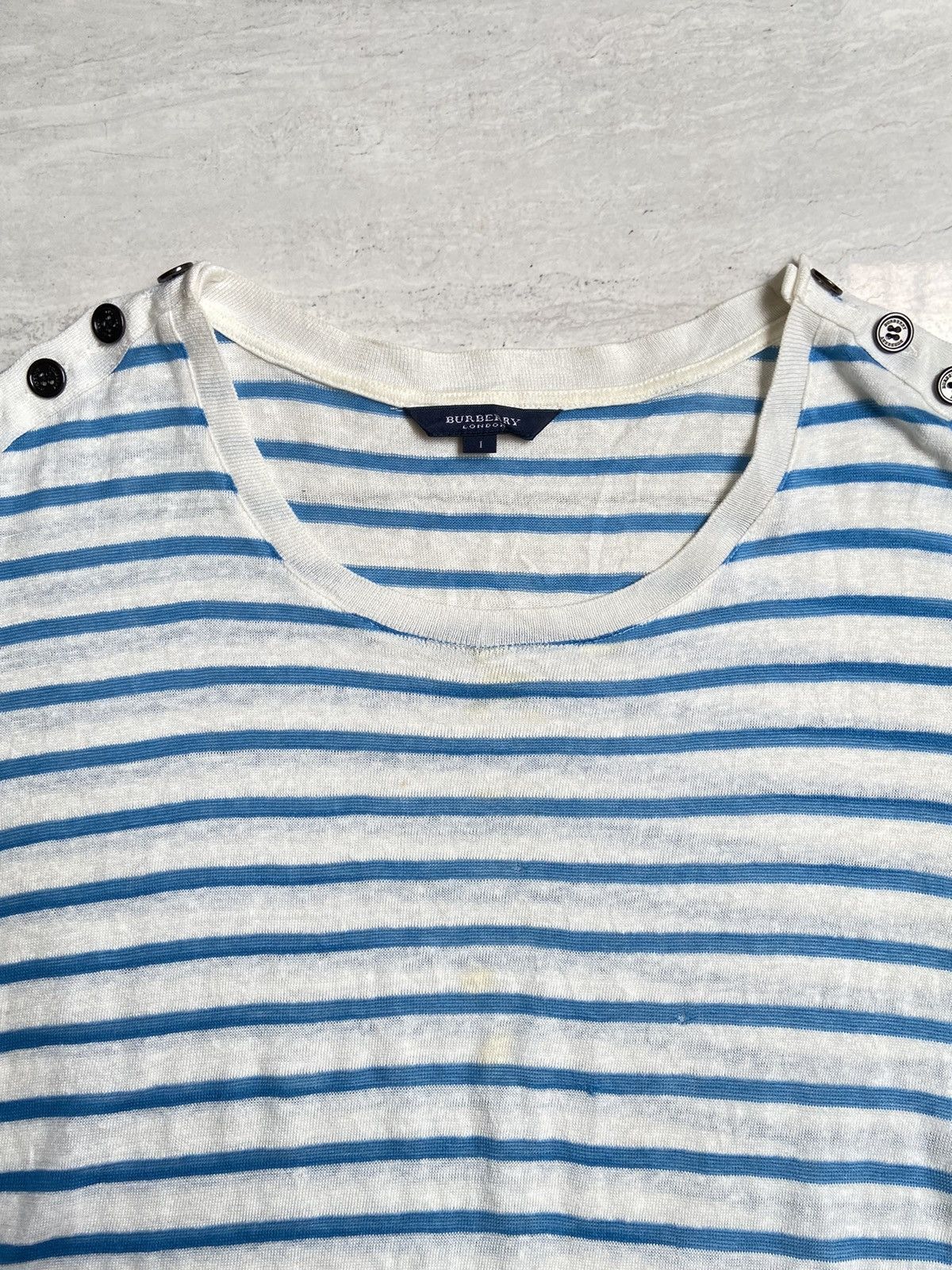Burberry BURBERRY Striped T-Shirt Size US XS / EU 42 / 0 - 9 Thumbnail