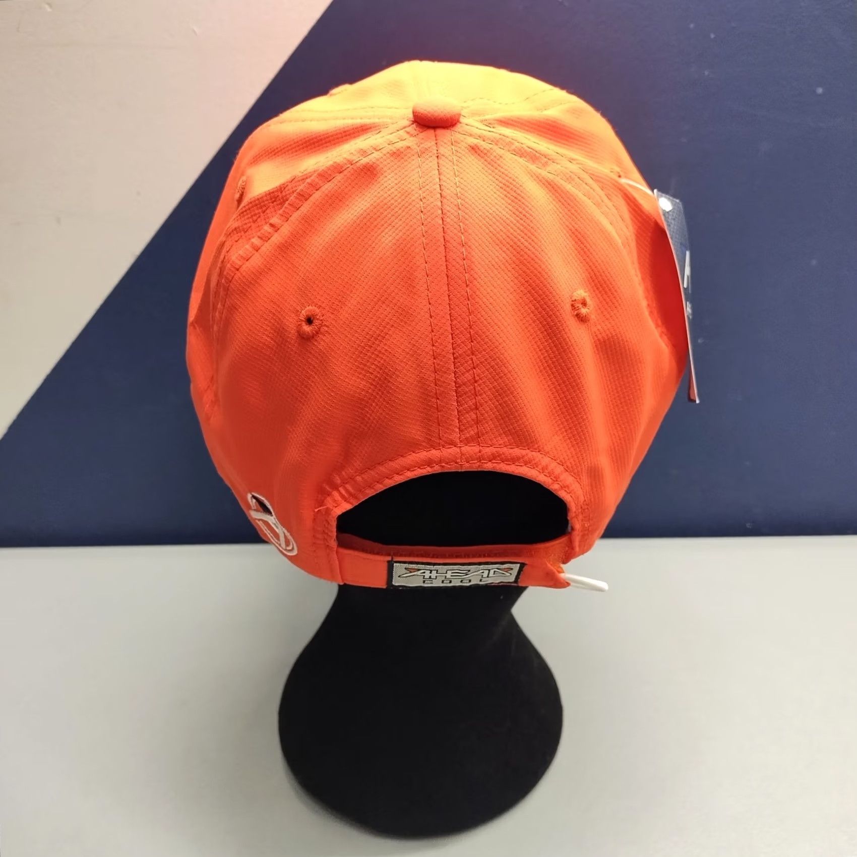Vintage Ahead Baseball Cap Mens Size Adjustable Orange White Hook & Loop Size ONE SIZE - 4 Thumbnail