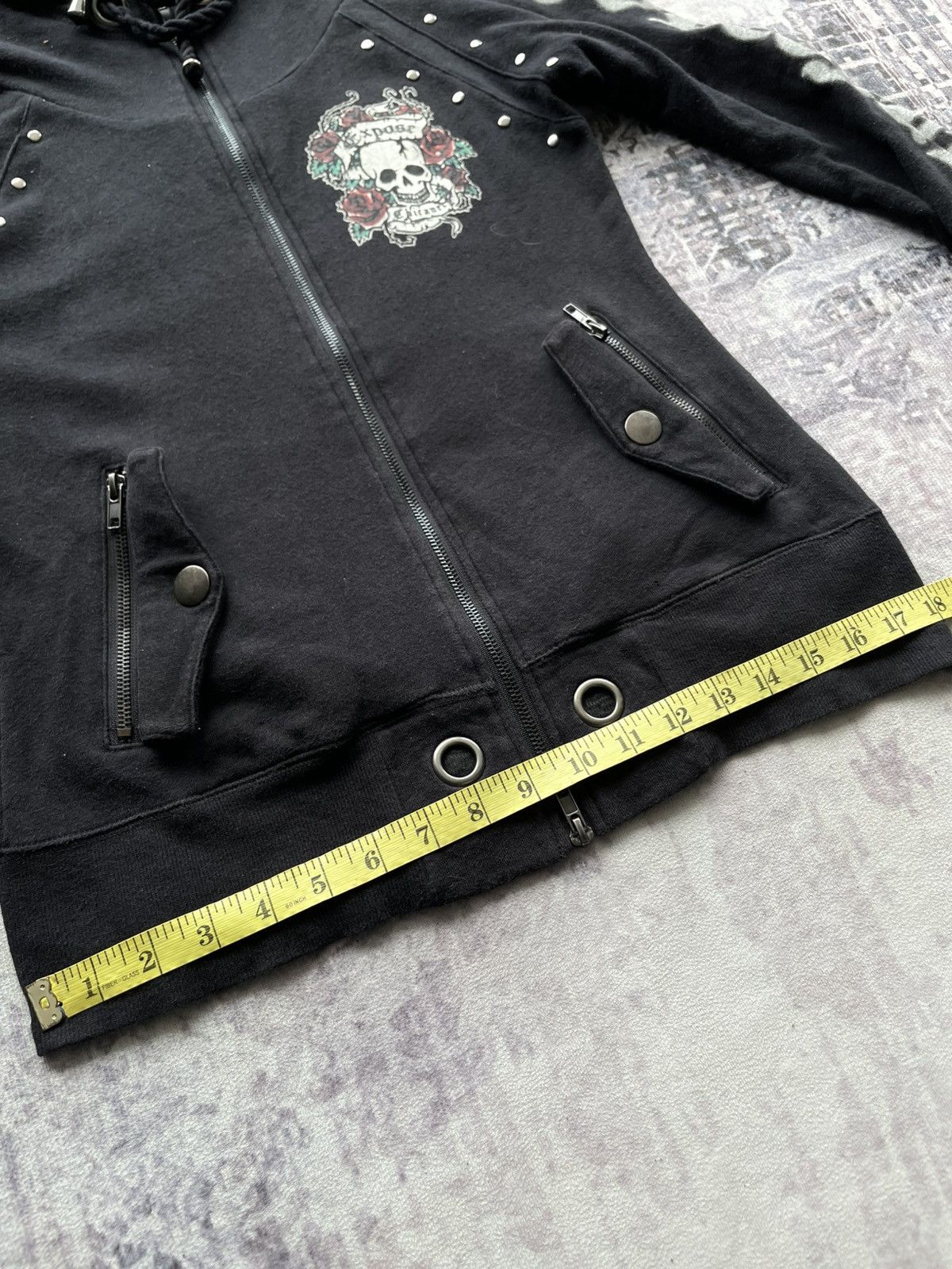 Dig Deep Y2K Dig Deep Punk Studed Skulls Hoodie Size US M / EU 48-50 / 2 - 16 Thumbnail