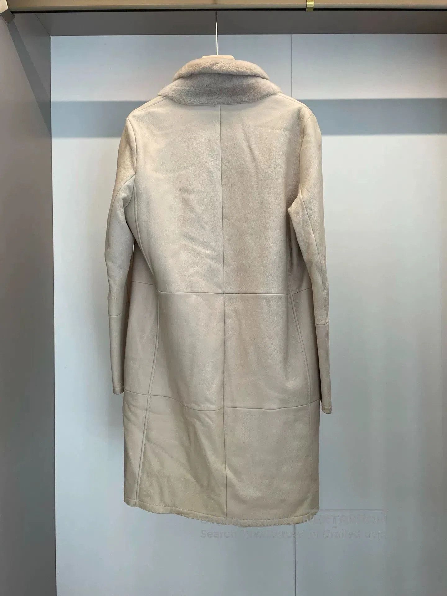 Brunello Cucinelli Brunello Cucinelli Beige Shearling Coat. Size US XL / EU 56 / 4 - 2 Thumbnail