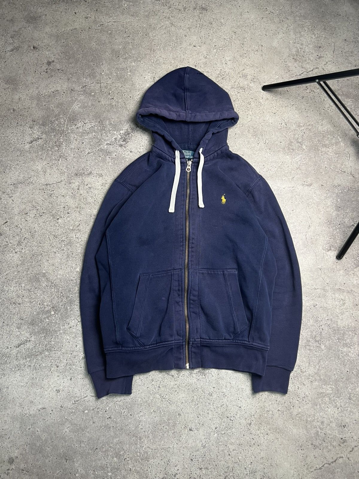 Polo Ralph Lauren Vintage 90s Polo Ralph Lauren Zip Up Hoodie Blue faded Size US M / EU 48-50 / 2 - 1 Thumbnail