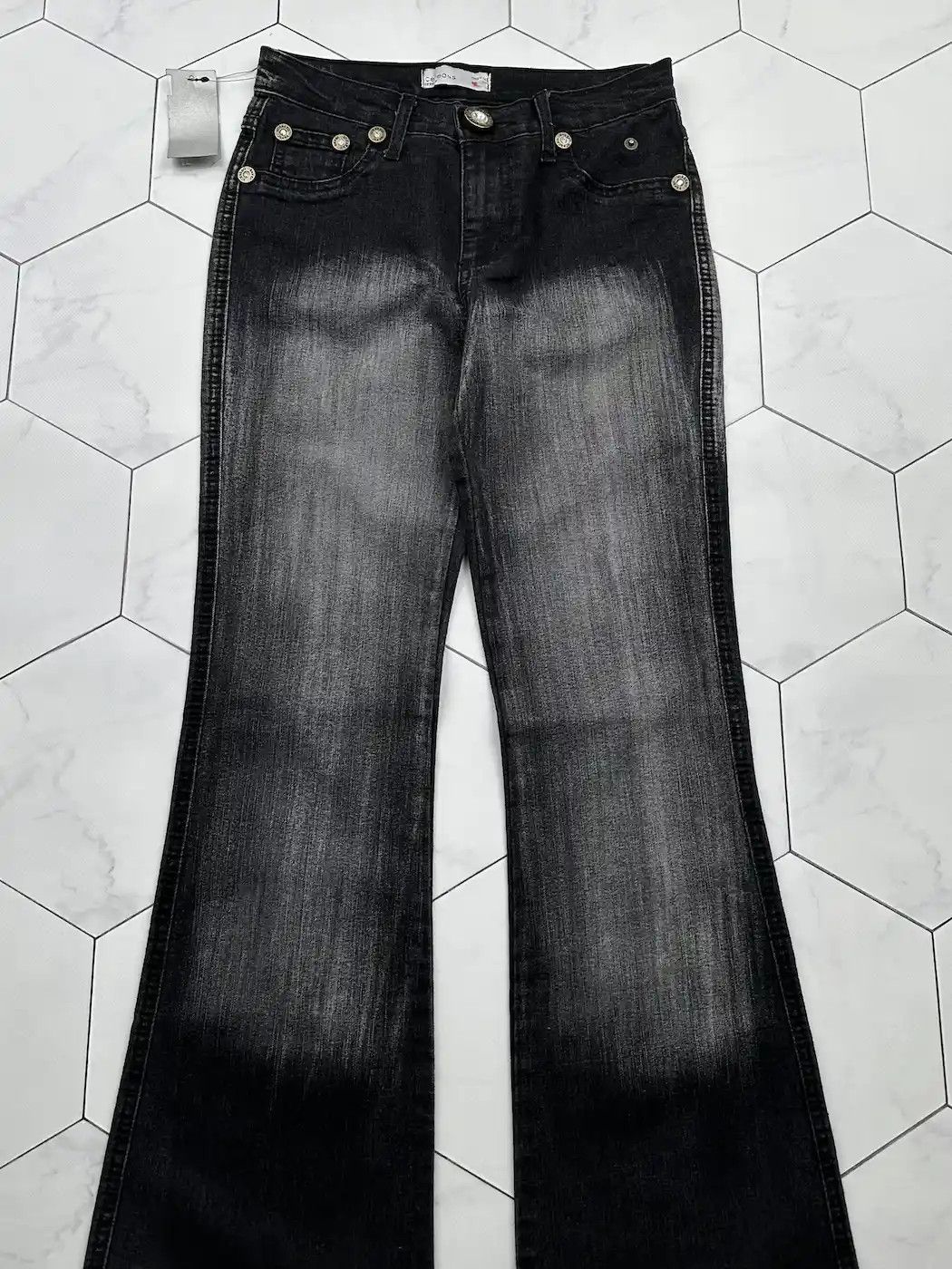 Japanese Brand Vintage Faded Flare Jeans (B522)E2 Size 29" - 2 Thumbnail