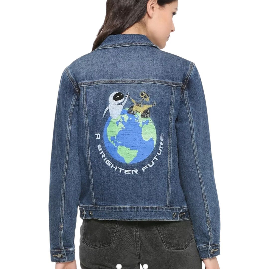 Disney Disney Pixar WALL-E Womens Recycled Embroidered Denim Jacket Size S / US 4 / IT 40 - 1 Thumbnail
